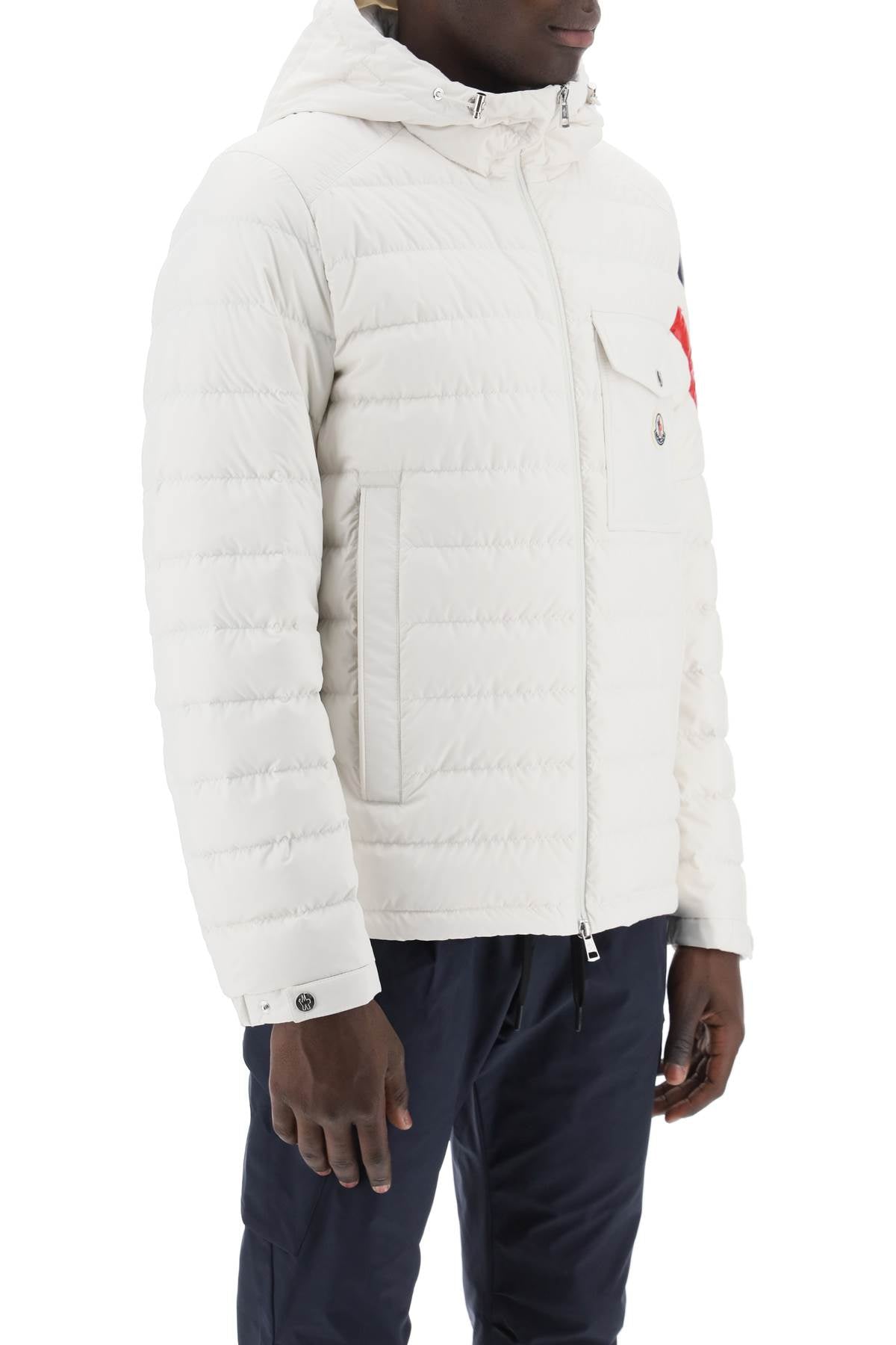 Moncler Moncler basic berard down jacket with tricolor intarsia