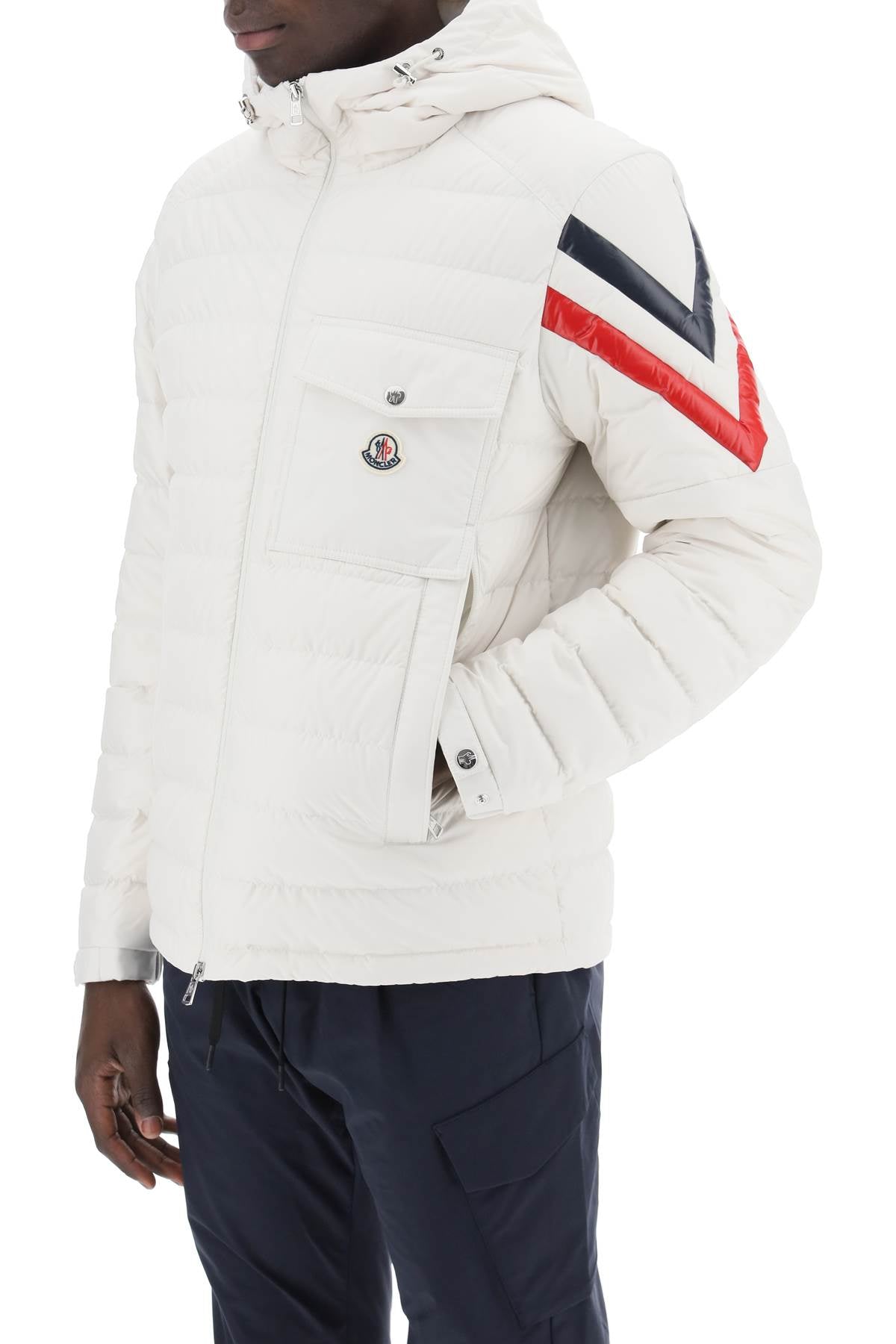 Moncler Moncler basic berard down jacket with tricolor intarsia