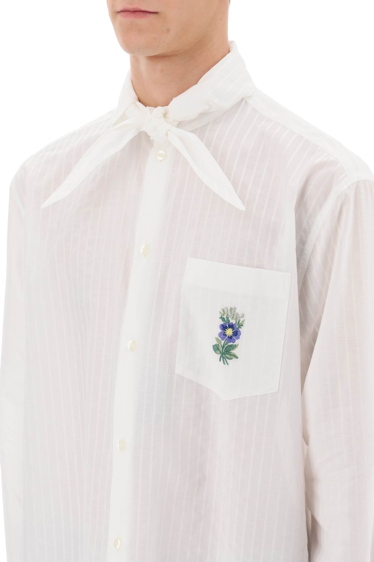 Etro Etro striped shirt with scarf collar