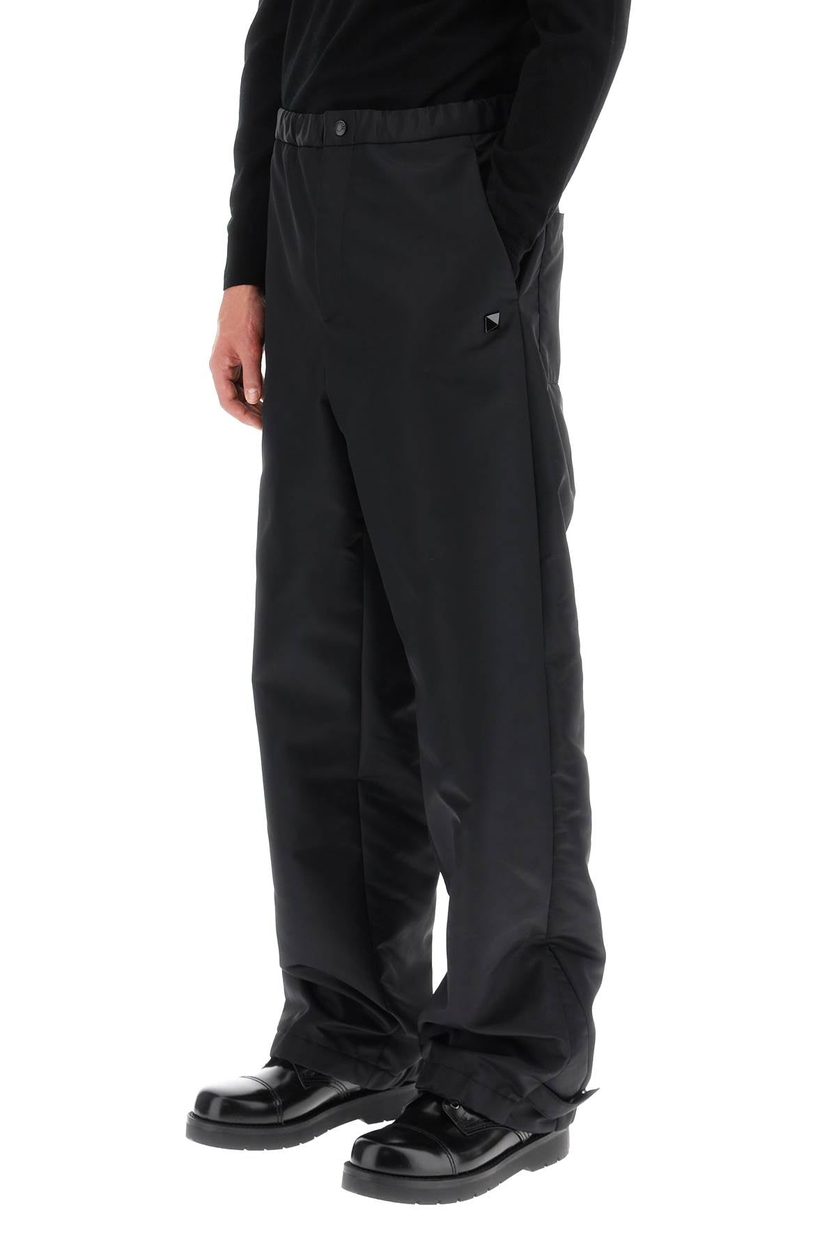 Valentino Valentino nylon cargo pants with roman stud detail