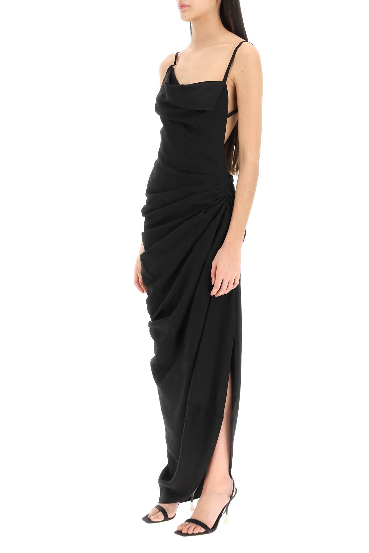 Jacquemus la robe saudade longue draped dress