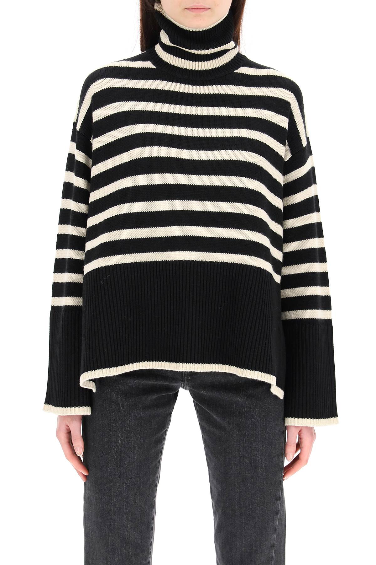 Toteme Toteme striped wool cotton turtleneck