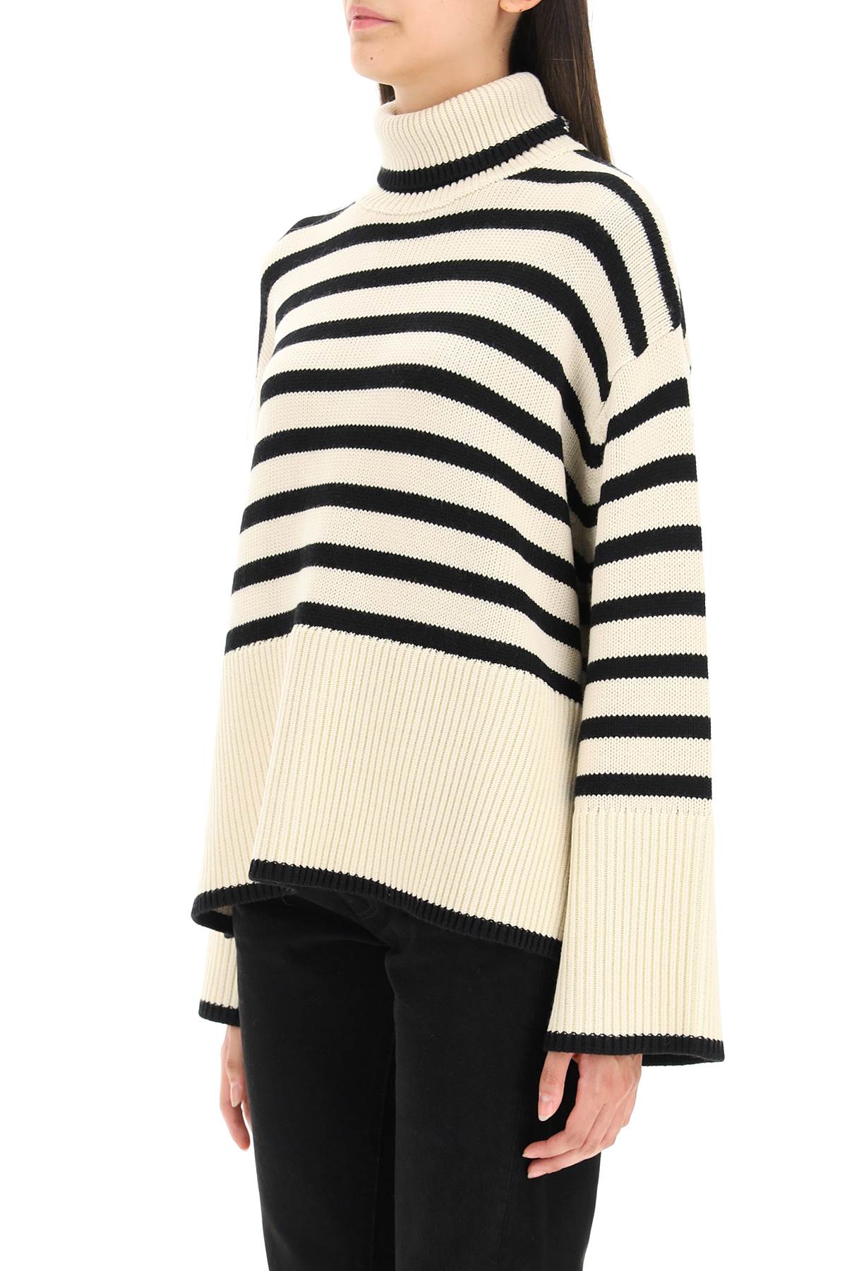 Toteme Toteme striped wool cotton turtleneck