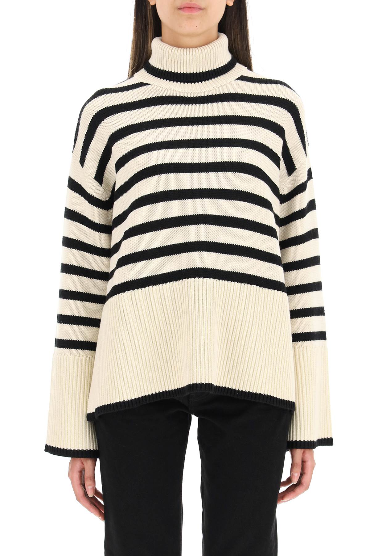 Toteme Toteme striped wool cotton turtleneck