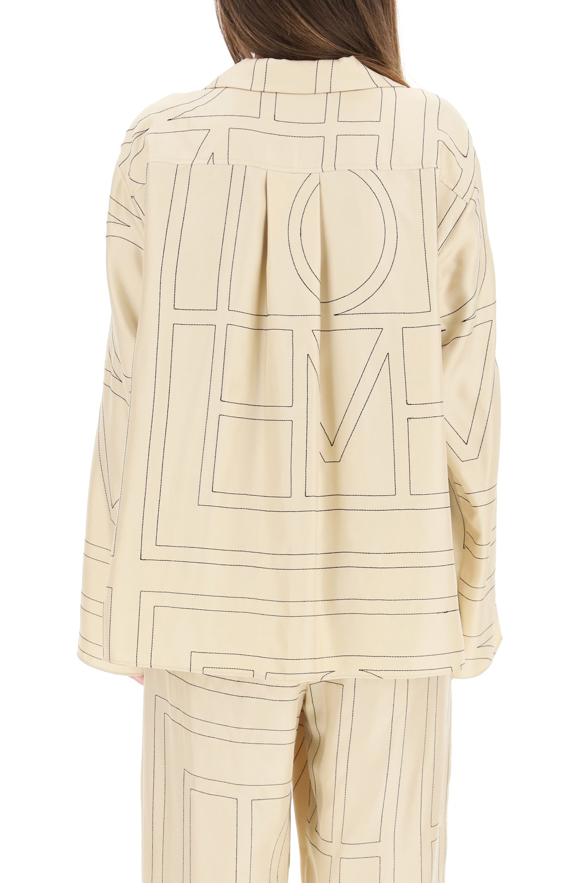 Toteme Toteme monogram silk twill pajama shirt