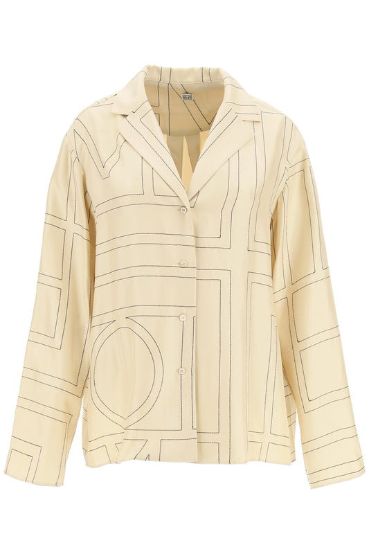 Toteme Toteme monogram silk twill pajama shirt