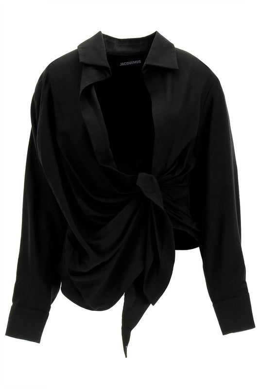 Jacquemus Jacquemus bahia tied-sash blouse