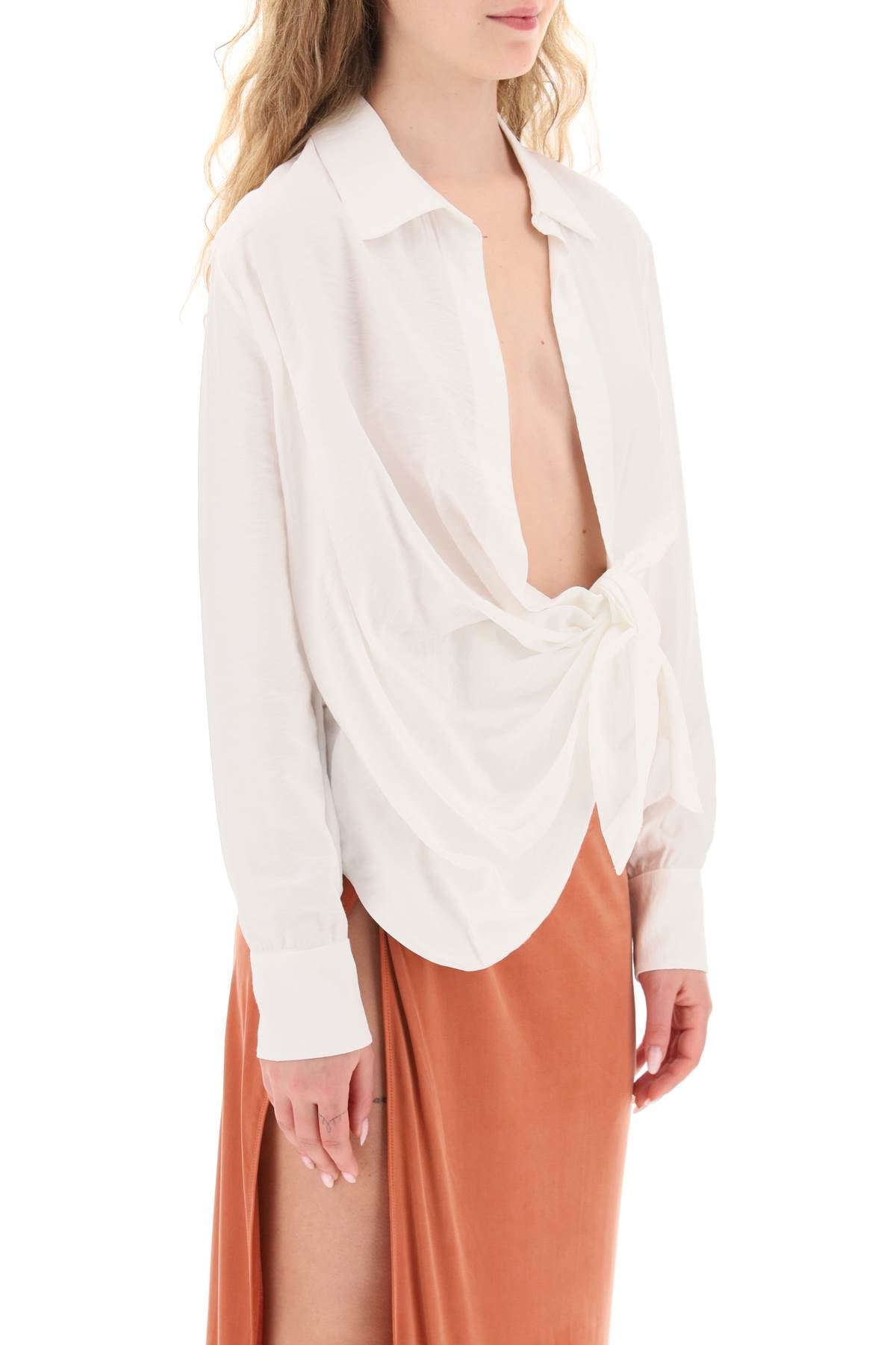 Jacquemus Jacquemus bahia tied-sash blouse