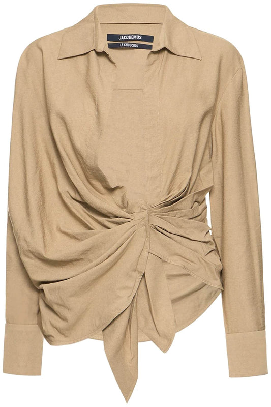 Jacquemus Jacquemus la chemise bahia tied-sash blouse