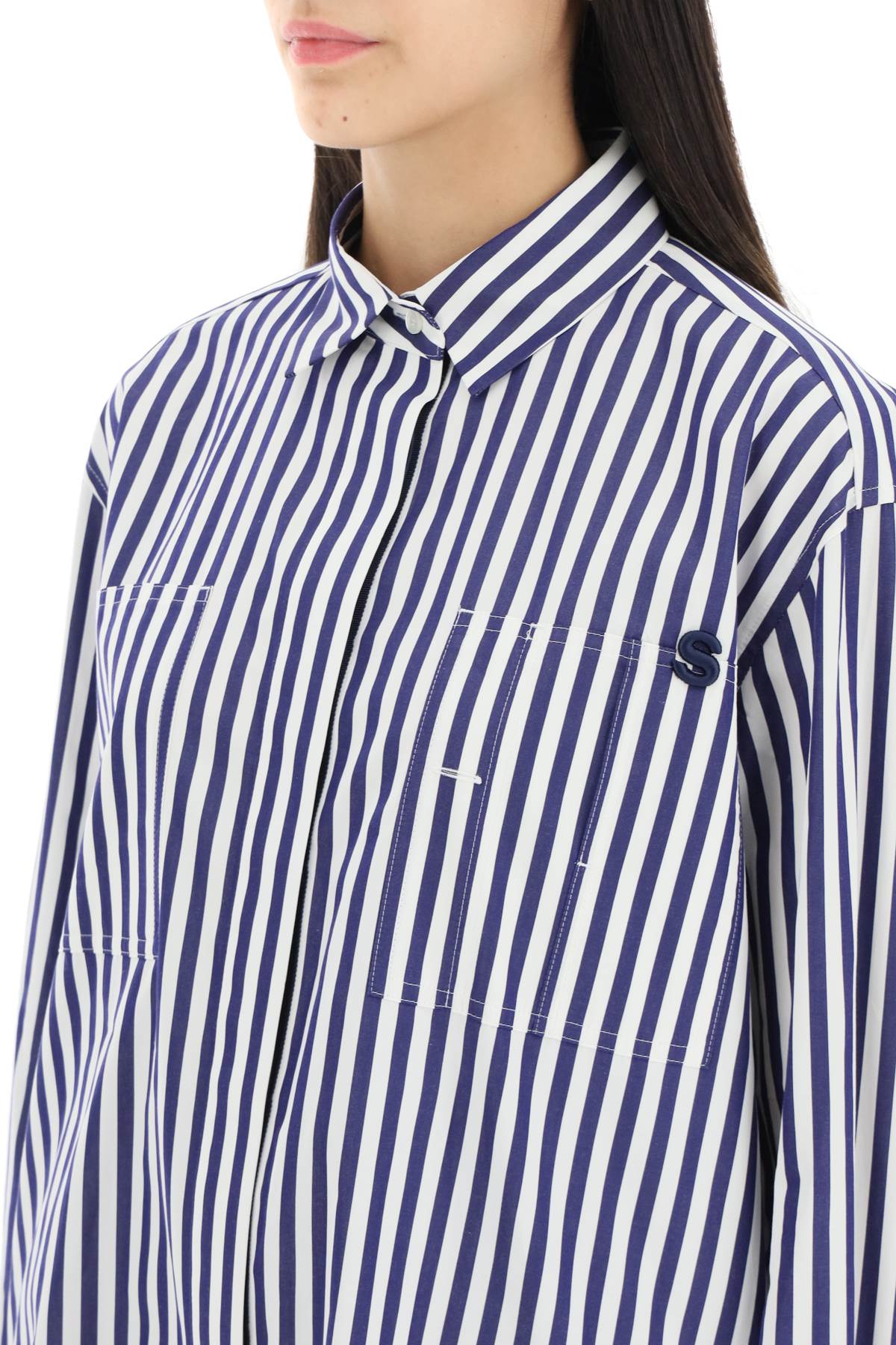 Sacai Sacai striped cotton poplin shirt