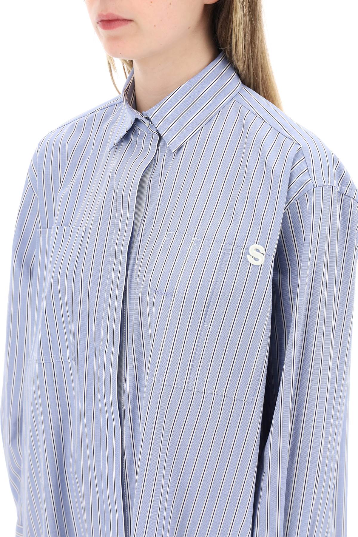 Sacai Sacai striped cotton poplin shirt