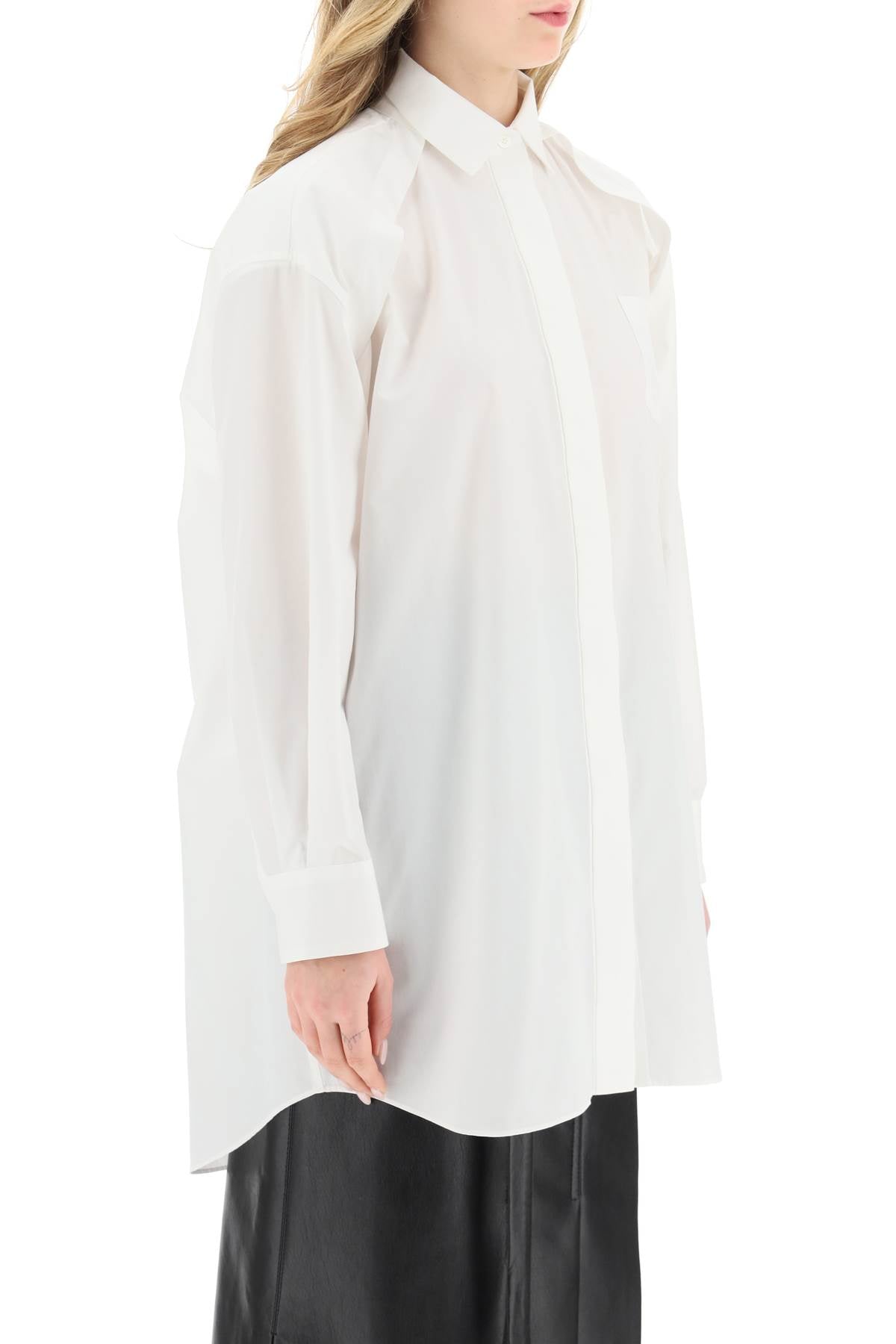 Sacai Sacai maxi shirt with cut-out sleeves