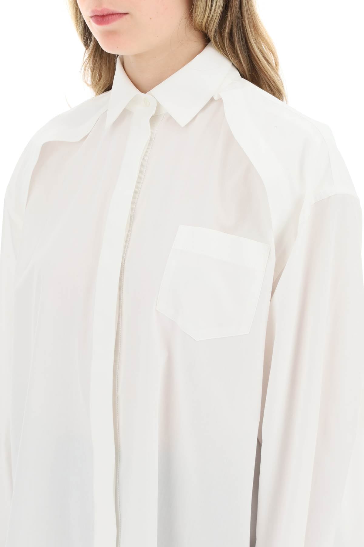 Sacai Sacai maxi shirt with cut-out sleeves