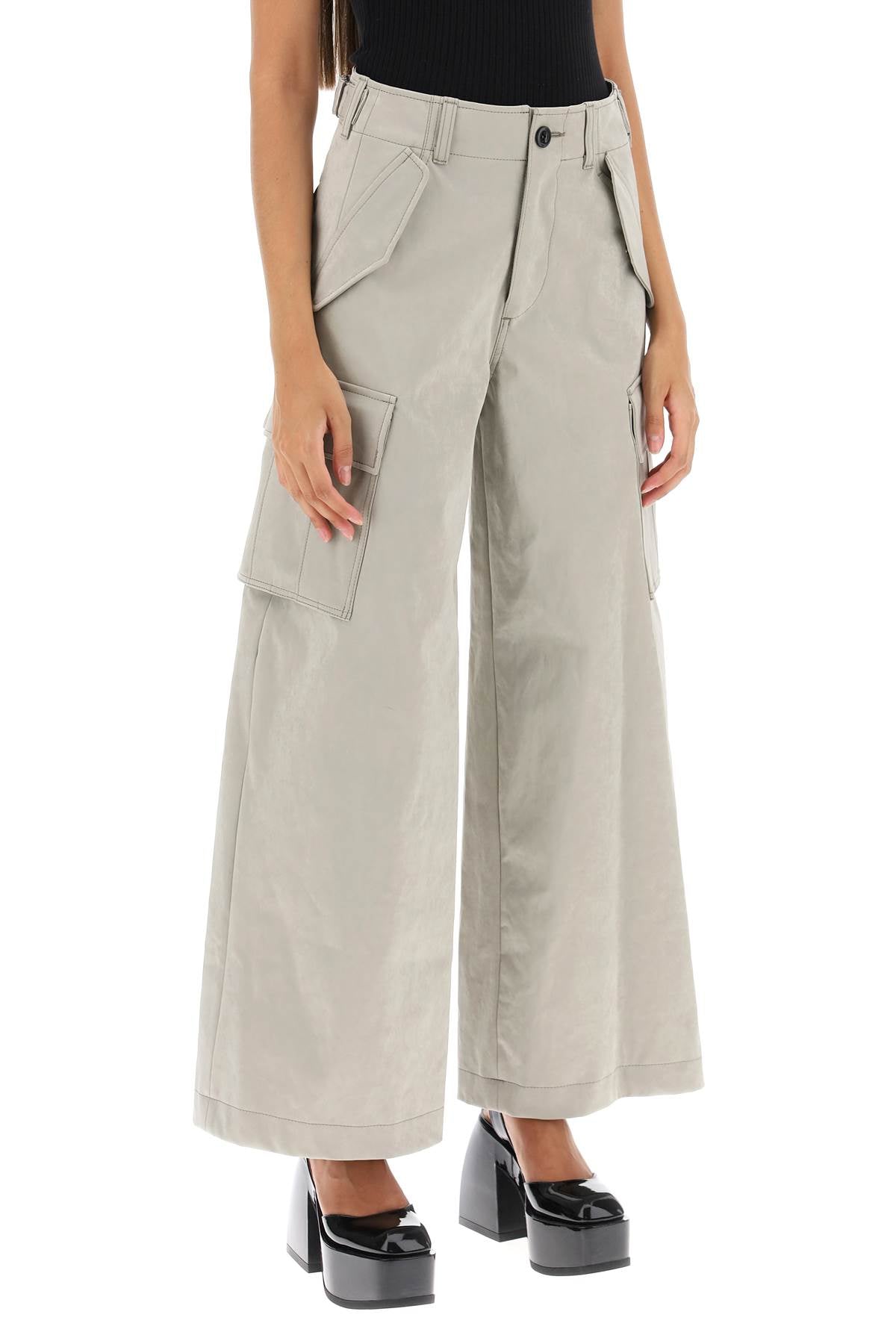 Sacai Sacai peach skin technical cargo pants