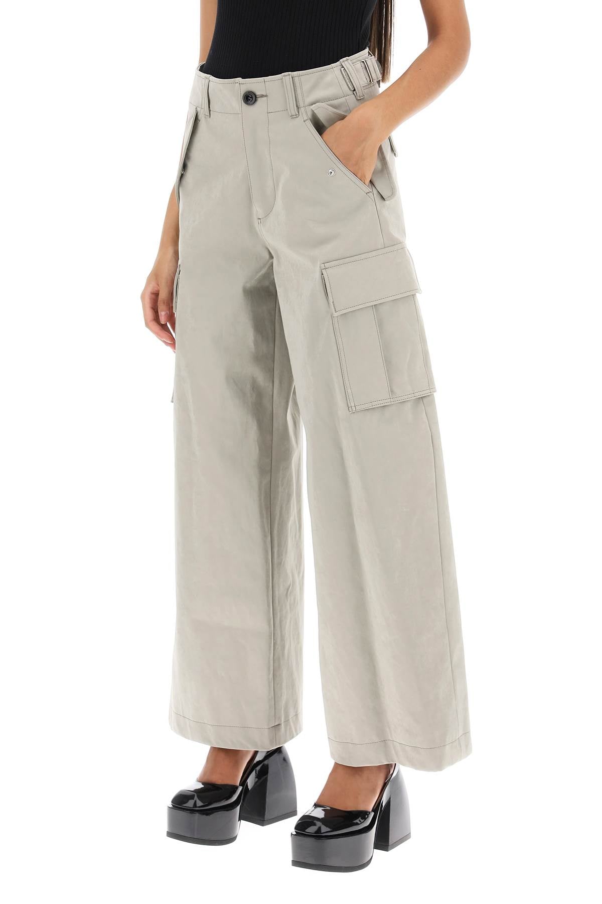 Sacai Sacai peach skin technical cargo pants