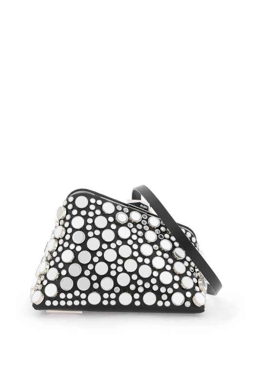 The Attico The attico mini midnight clutch with mirrored studs