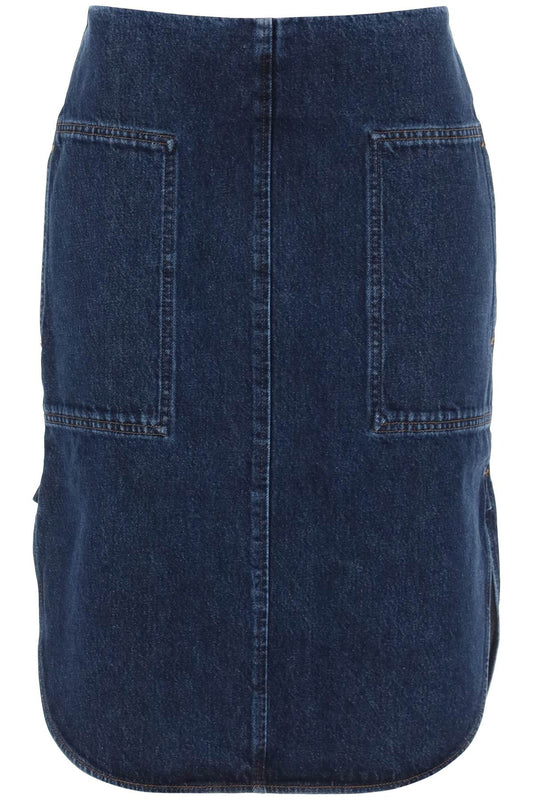 Toteme Toteme curved hem denim skirt