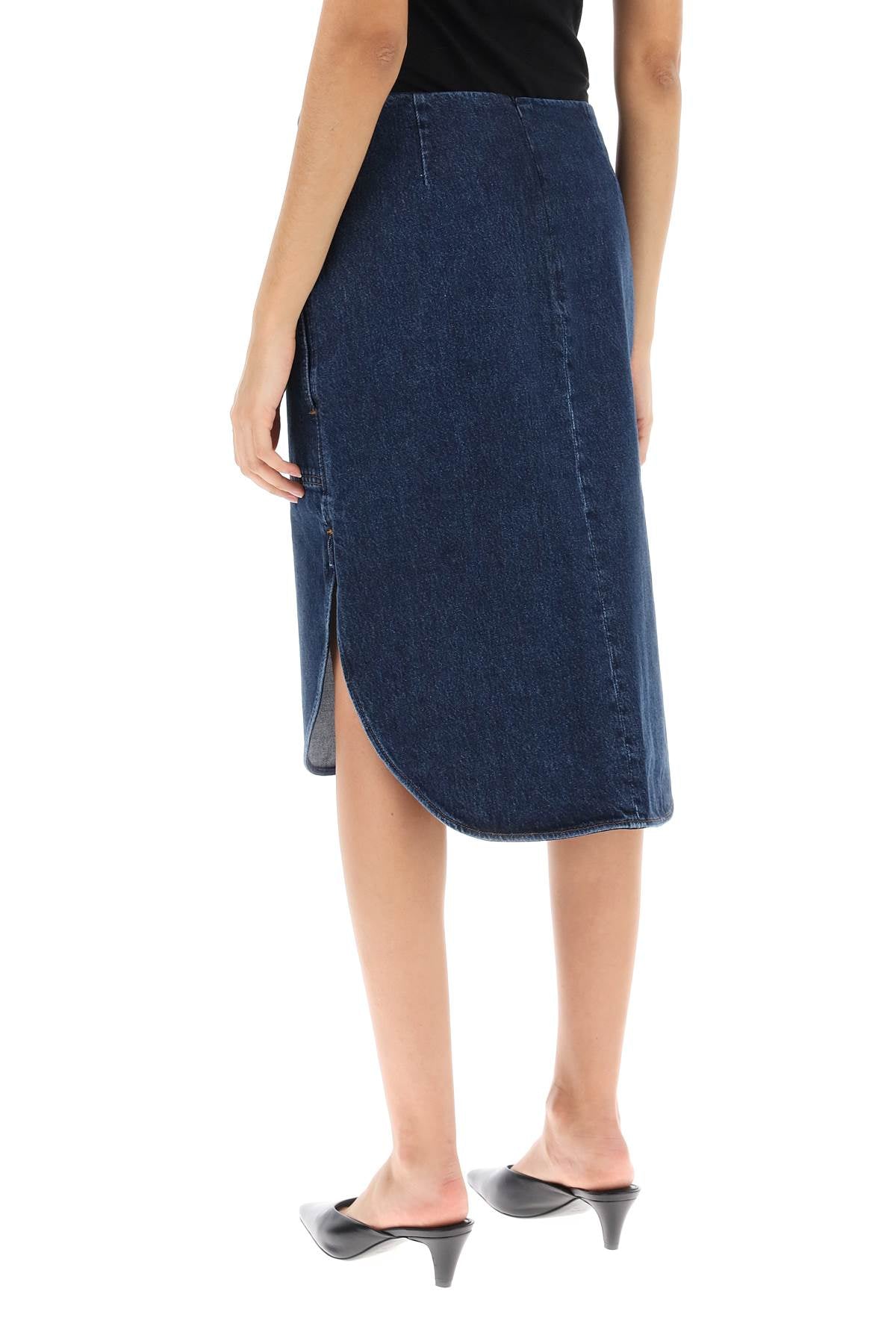 Toteme Toteme curved hem denim skirt