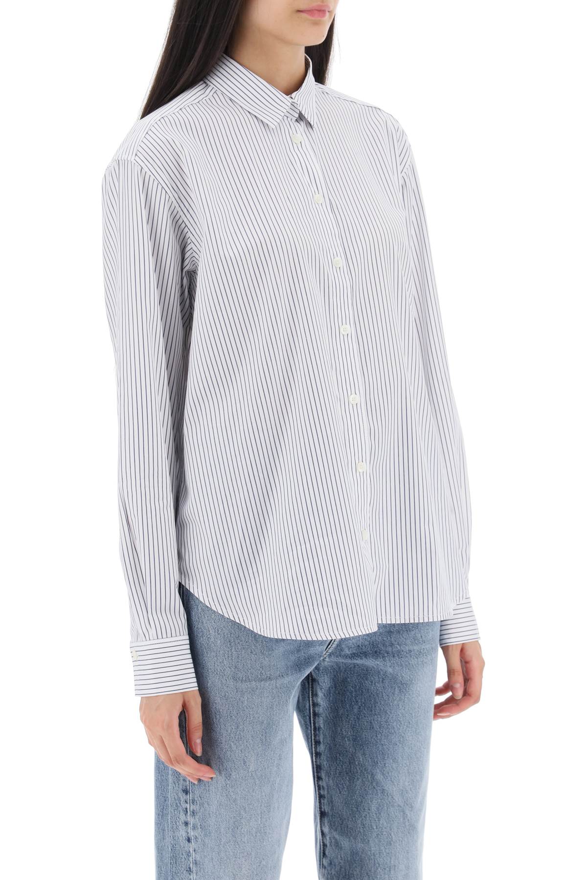 Toteme Toteme striped cotton lyocell shirt