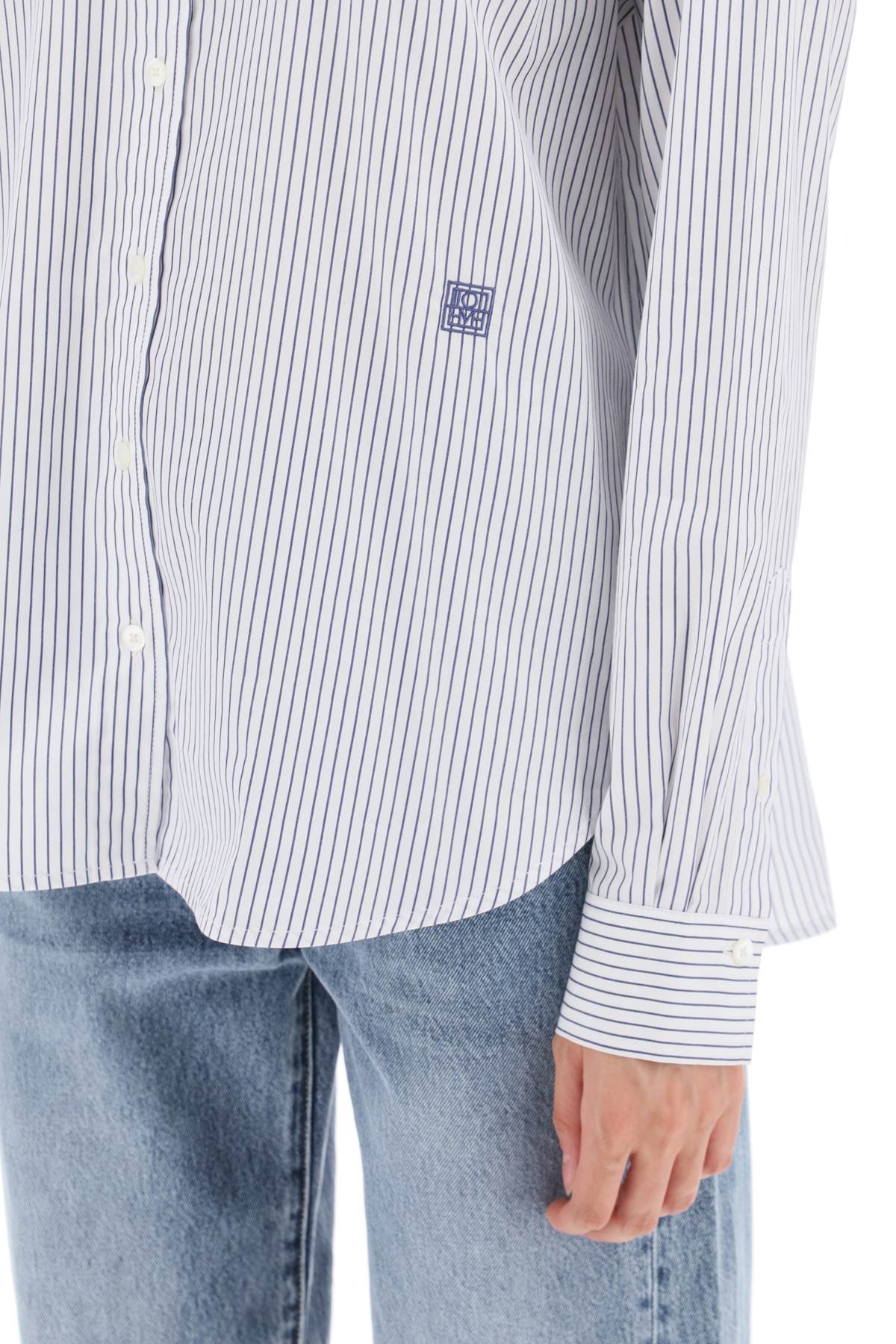 Toteme Toteme striped cotton lyocell shirt