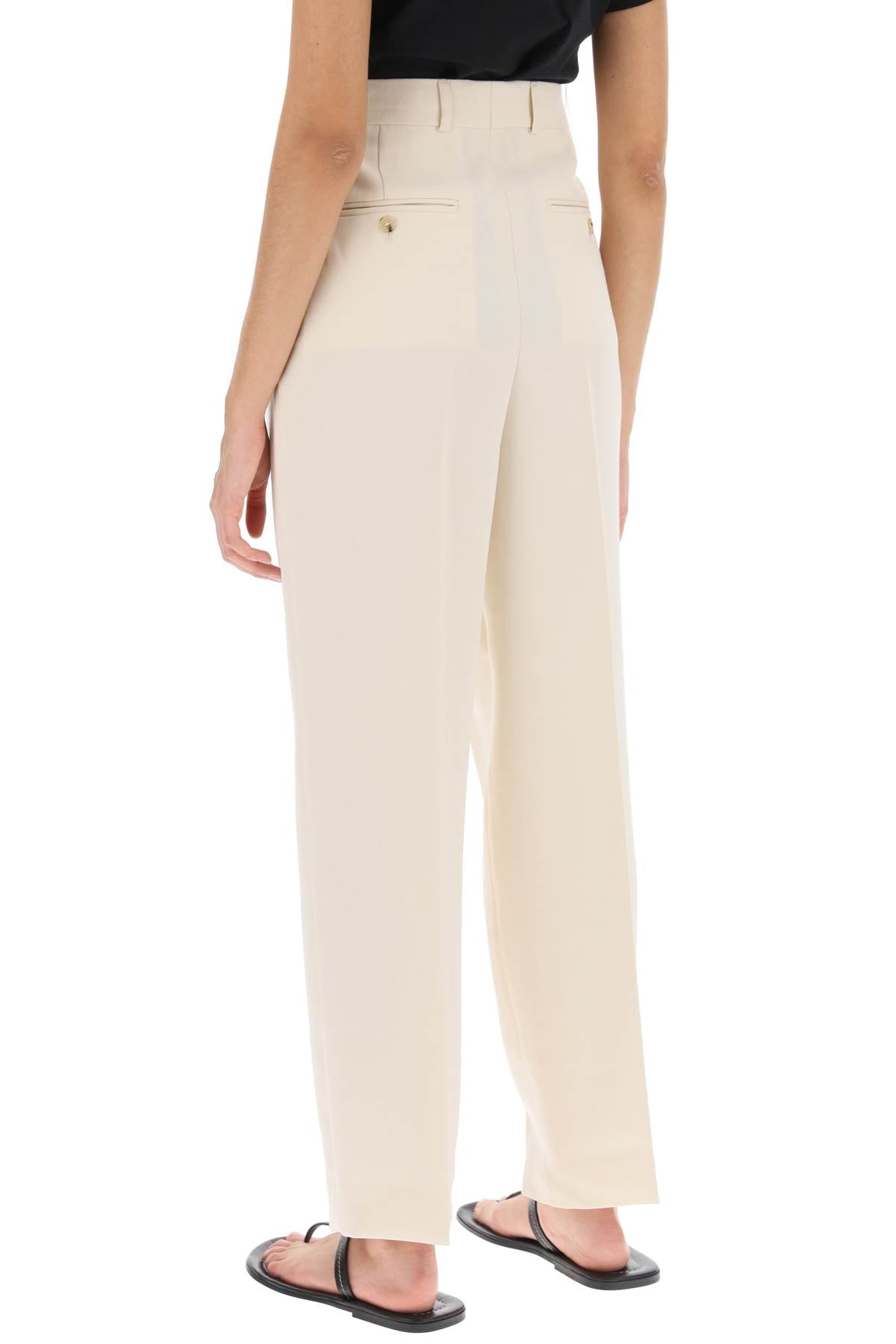 Toteme Toteme double-pleated viscose trousers