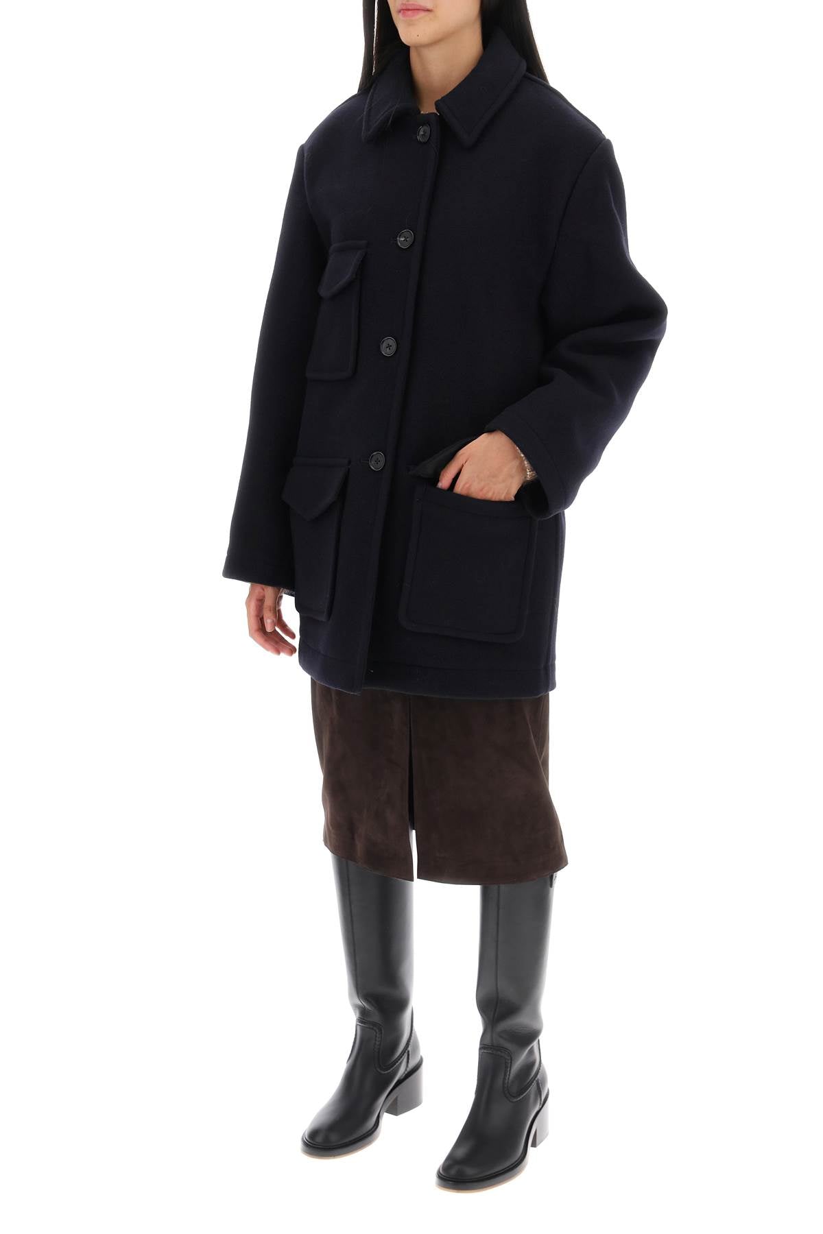 Toteme Toteme single-breasted midi peacoat