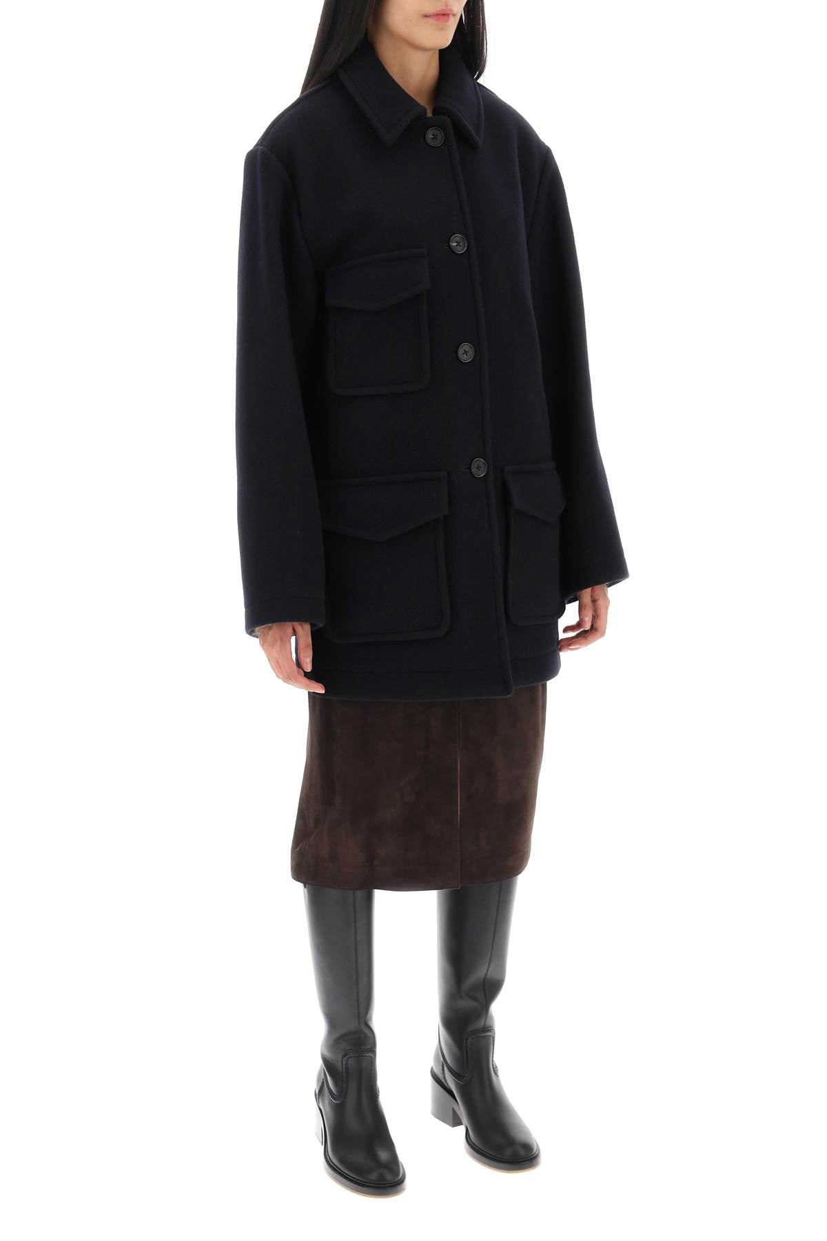 Toteme Toteme single-breasted midi peacoat