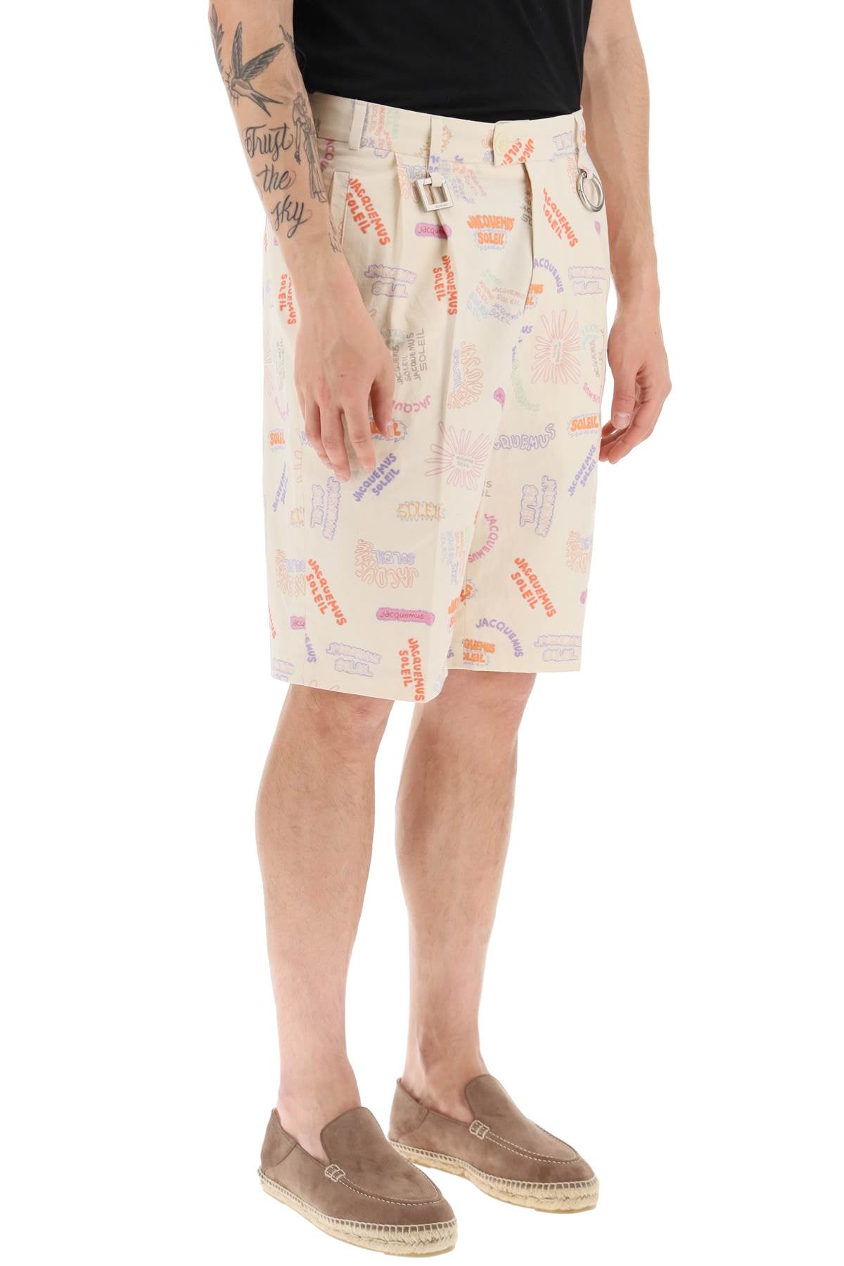 Jacquemus Jacquemus all-over logo lettering shorts