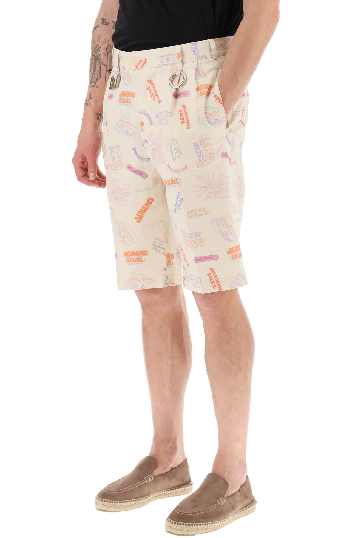 Jacquemus Jacquemus all-over logo lettering shorts