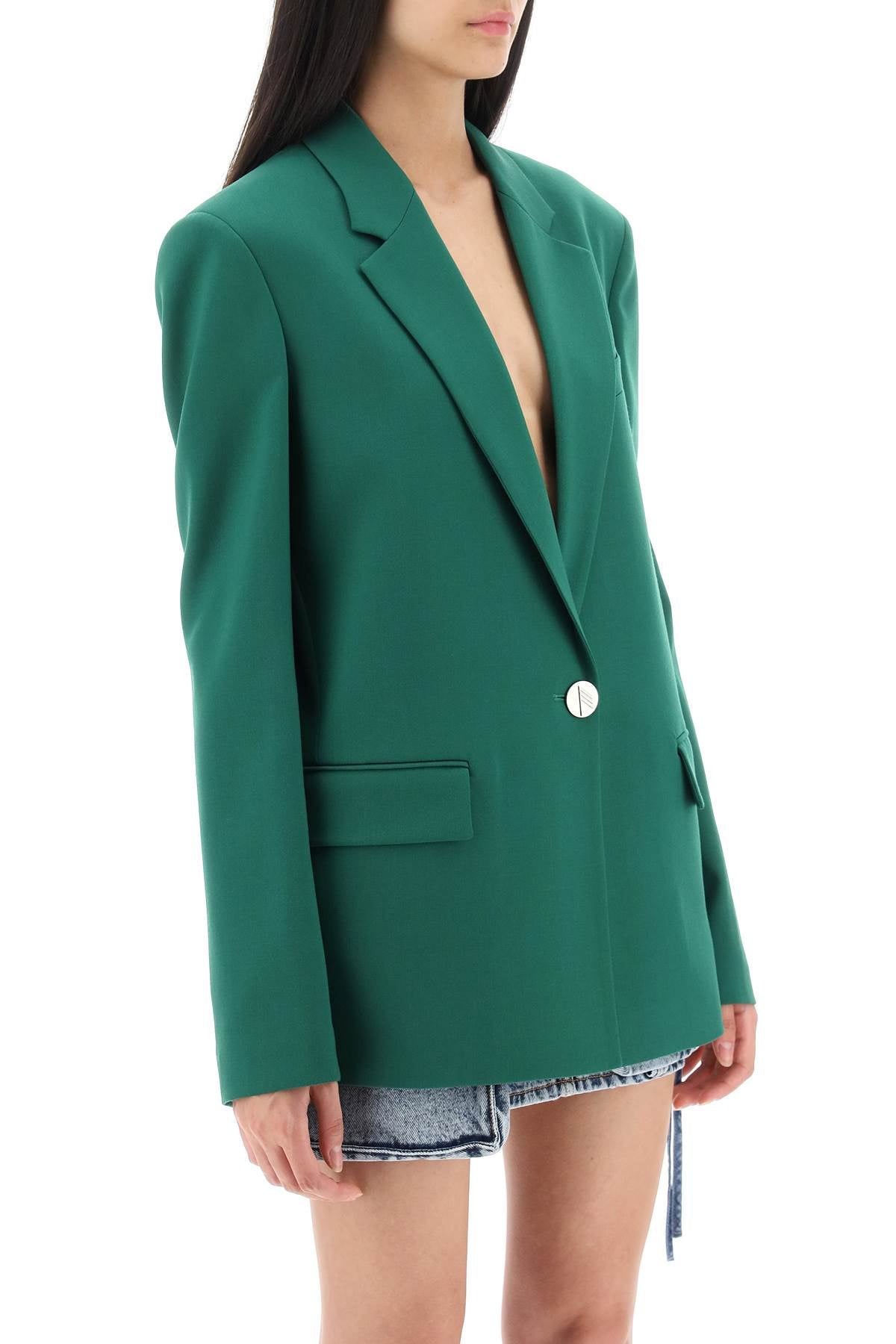 The Attico The attico stretch wool bianca blazer