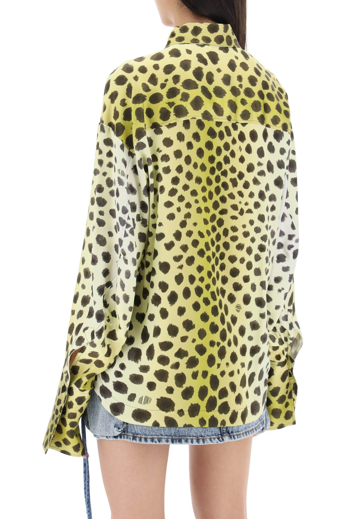 The Attico The attico eliza cheetah print satin shirt