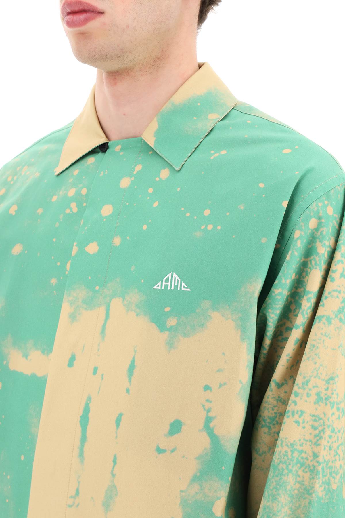 Oamc Oamc system smudge shirt with silk patch