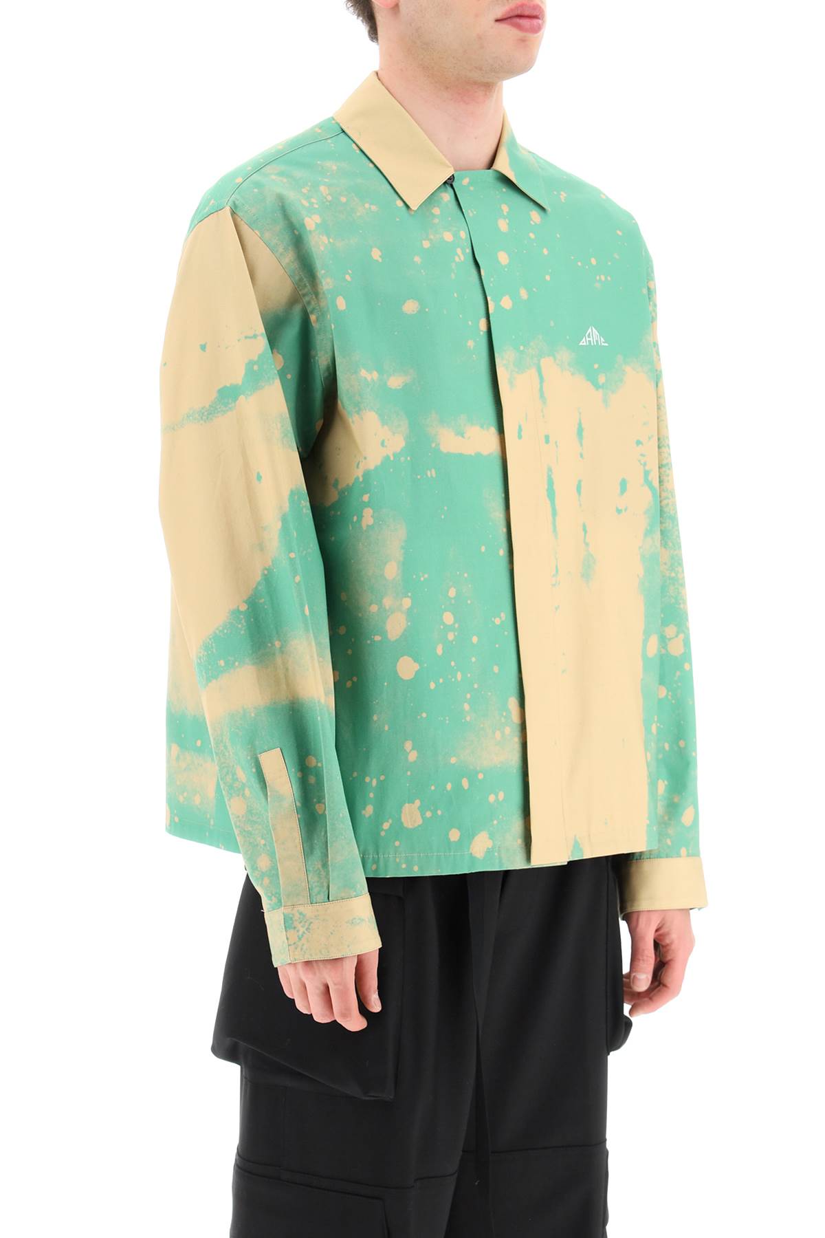 Oamc Oamc system smudge shirt with silk patch