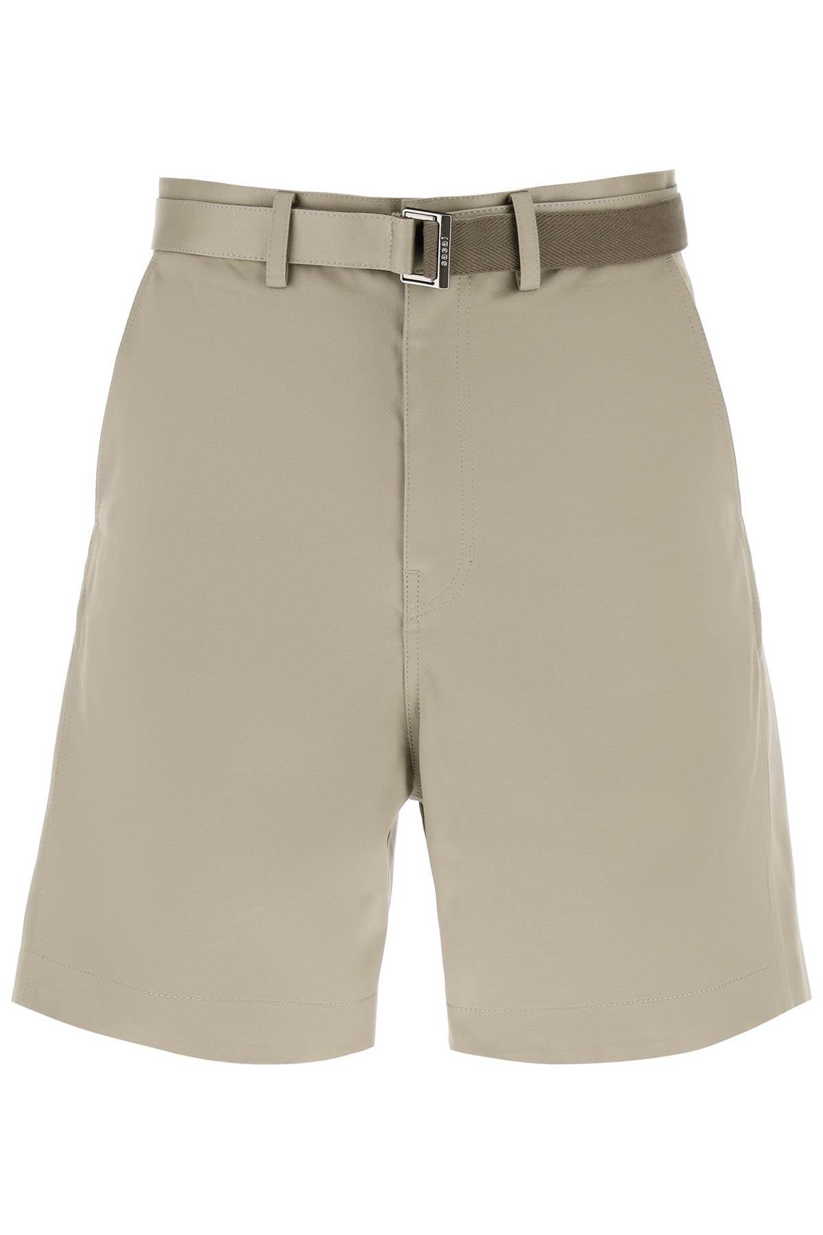 Sacai Sacai cotton belted shorts