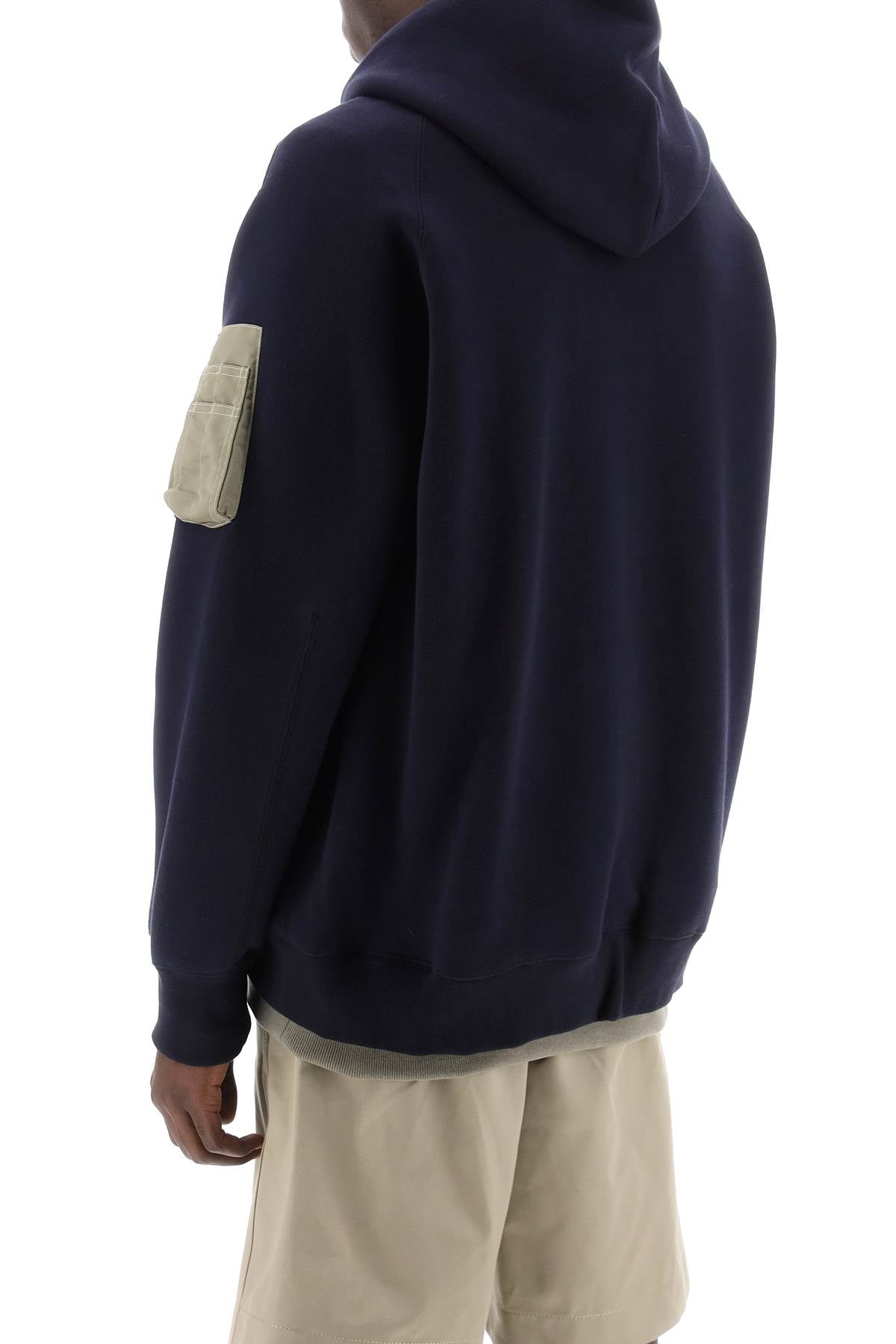 Sacai Sacai full zip hoodie with contrast trims