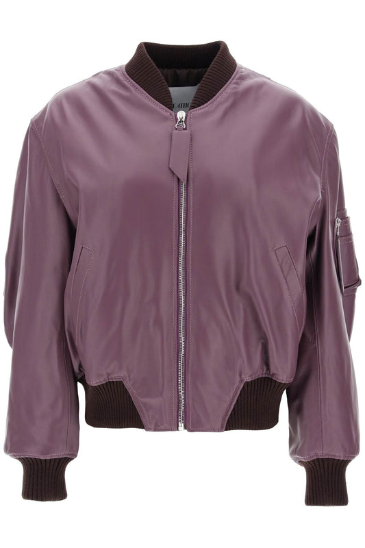 The Attico The attico anja leather bomber jacket