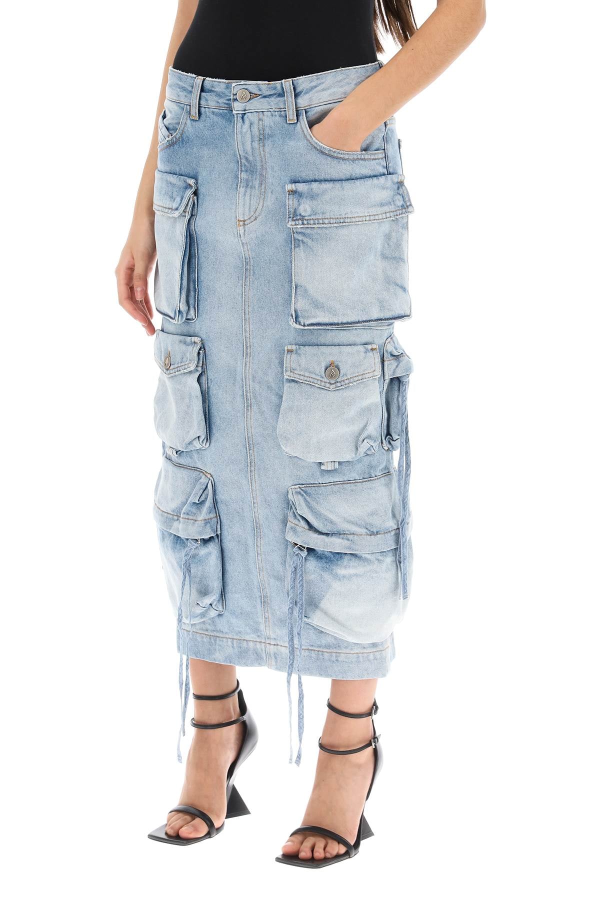 The Attico The attico cargo denim skirt