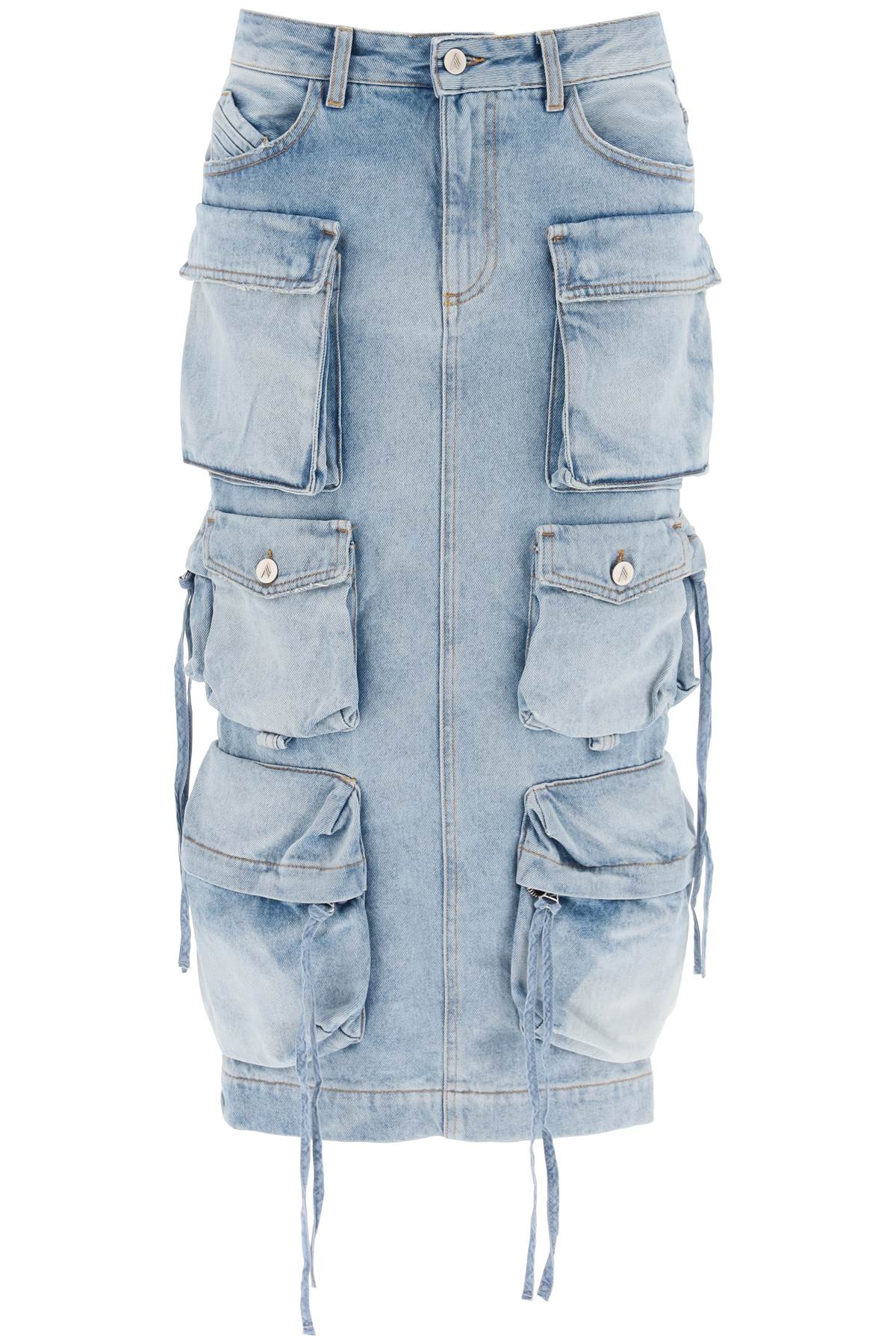 The Attico The attico cargo denim skirt