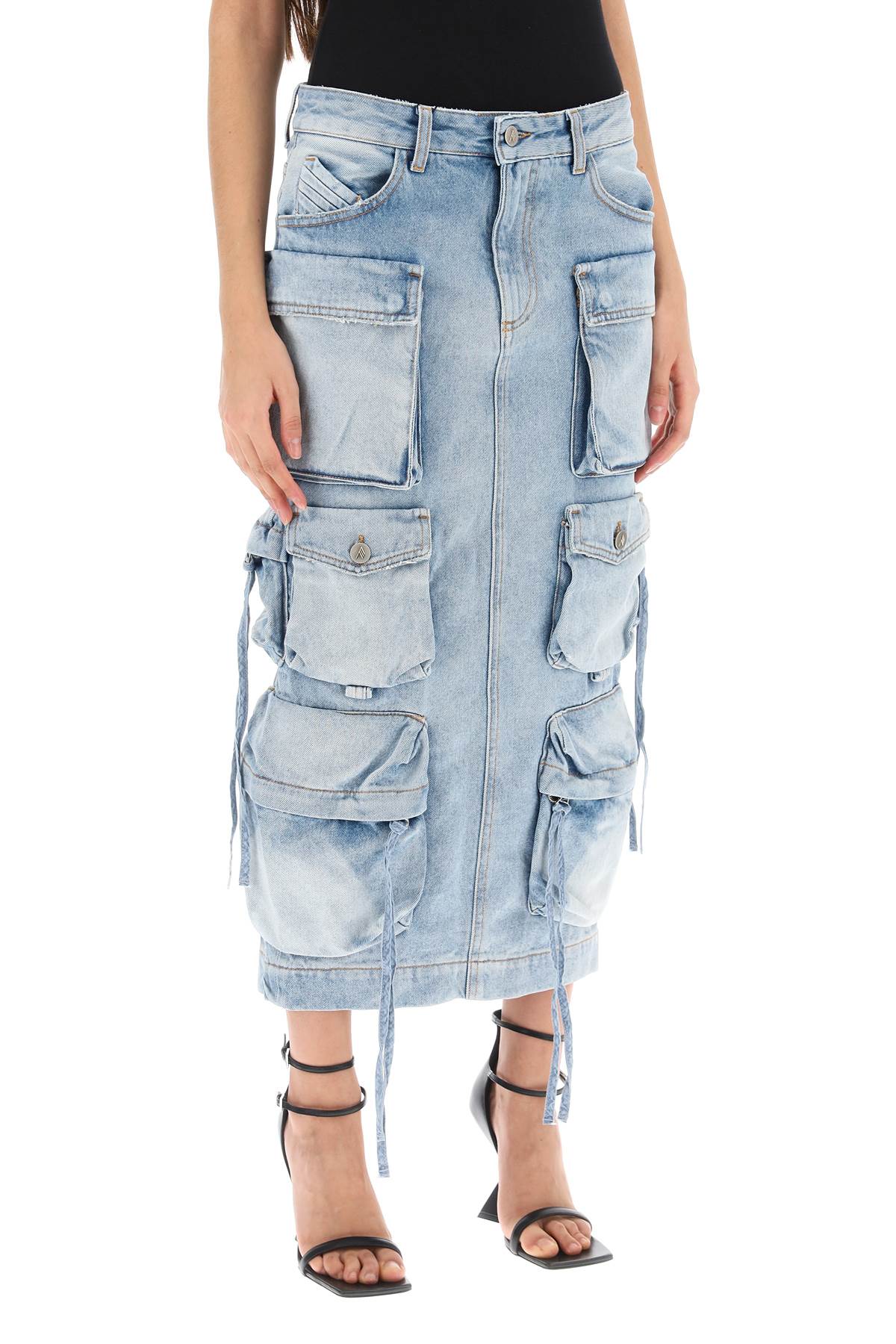 The Attico The attico cargo denim skirt