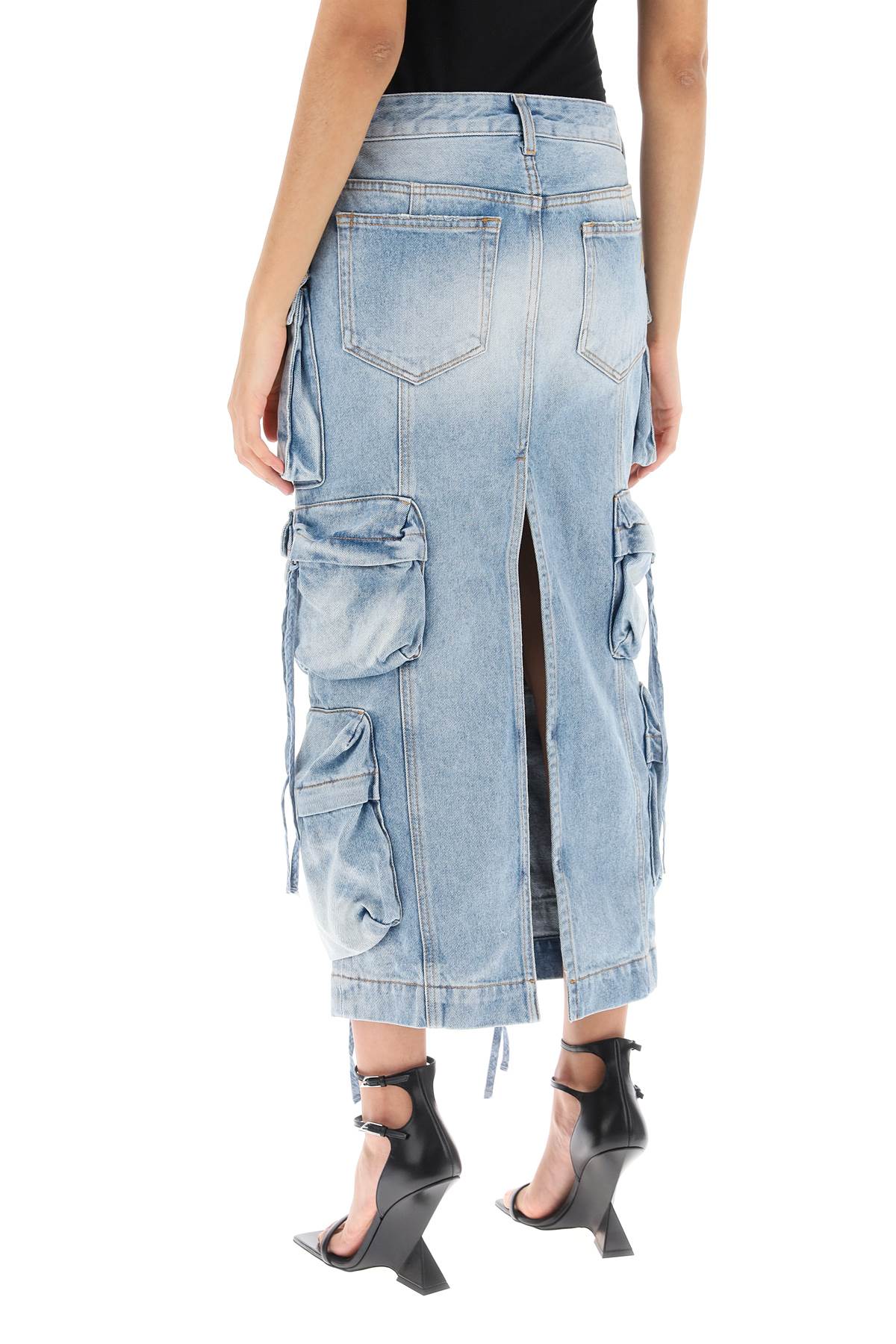 The Attico The attico cargo denim skirt