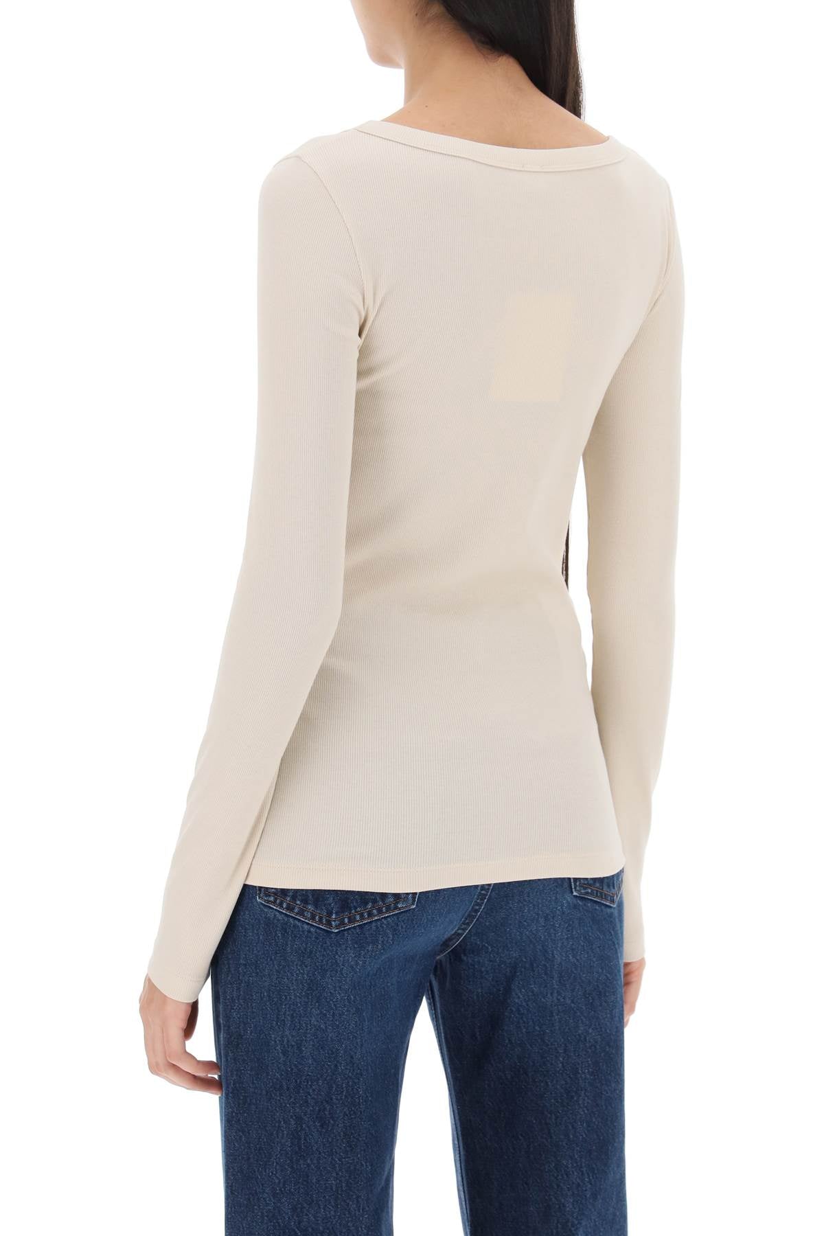 Toteme Toteme scoop neck long sleeve rib top