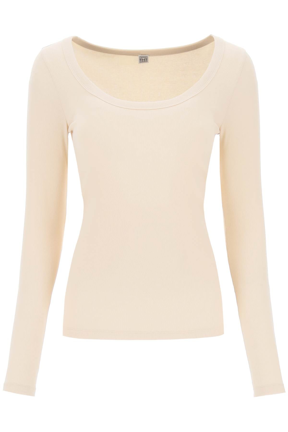 Toteme Toteme scoop neck long sleeve rib top