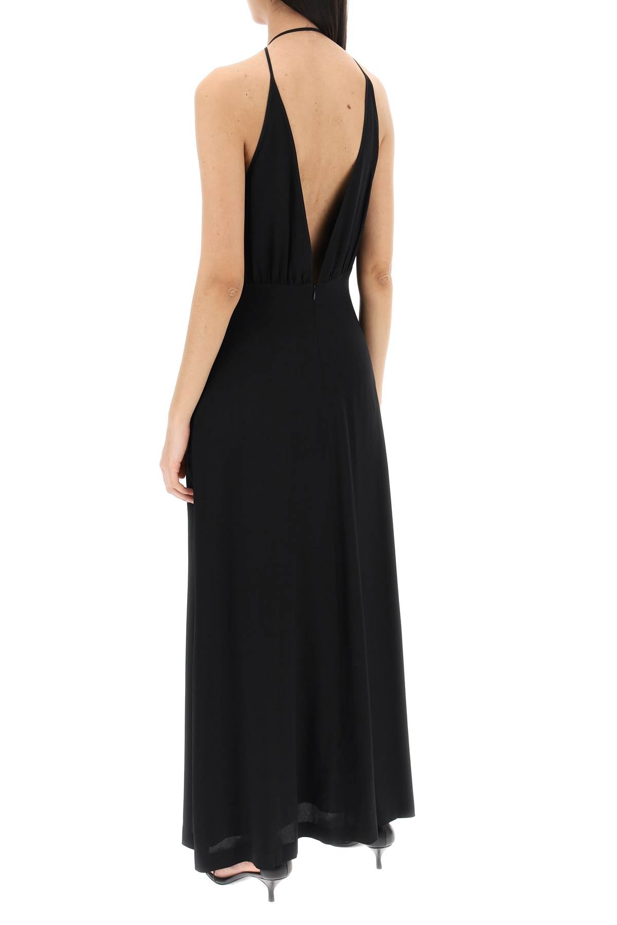 Toteme Toteme silk dress with double halter neckline