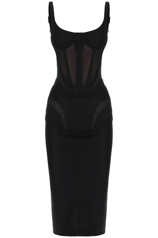 Mugler Mugler midi dress with corset