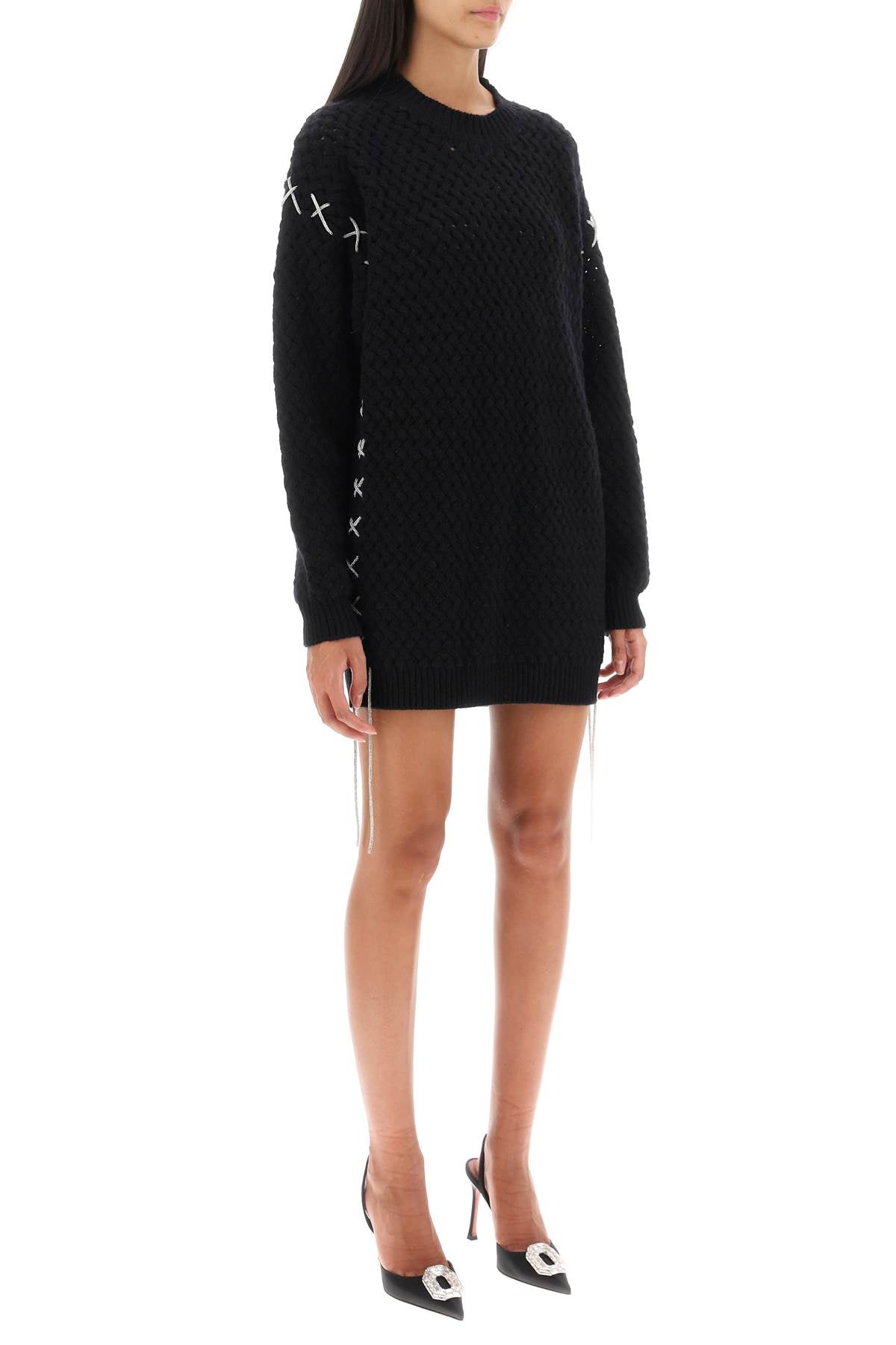 Giuseppe Di Morabito Giuseppe di morabito knitted mini dress with rhinestone-studded tubular