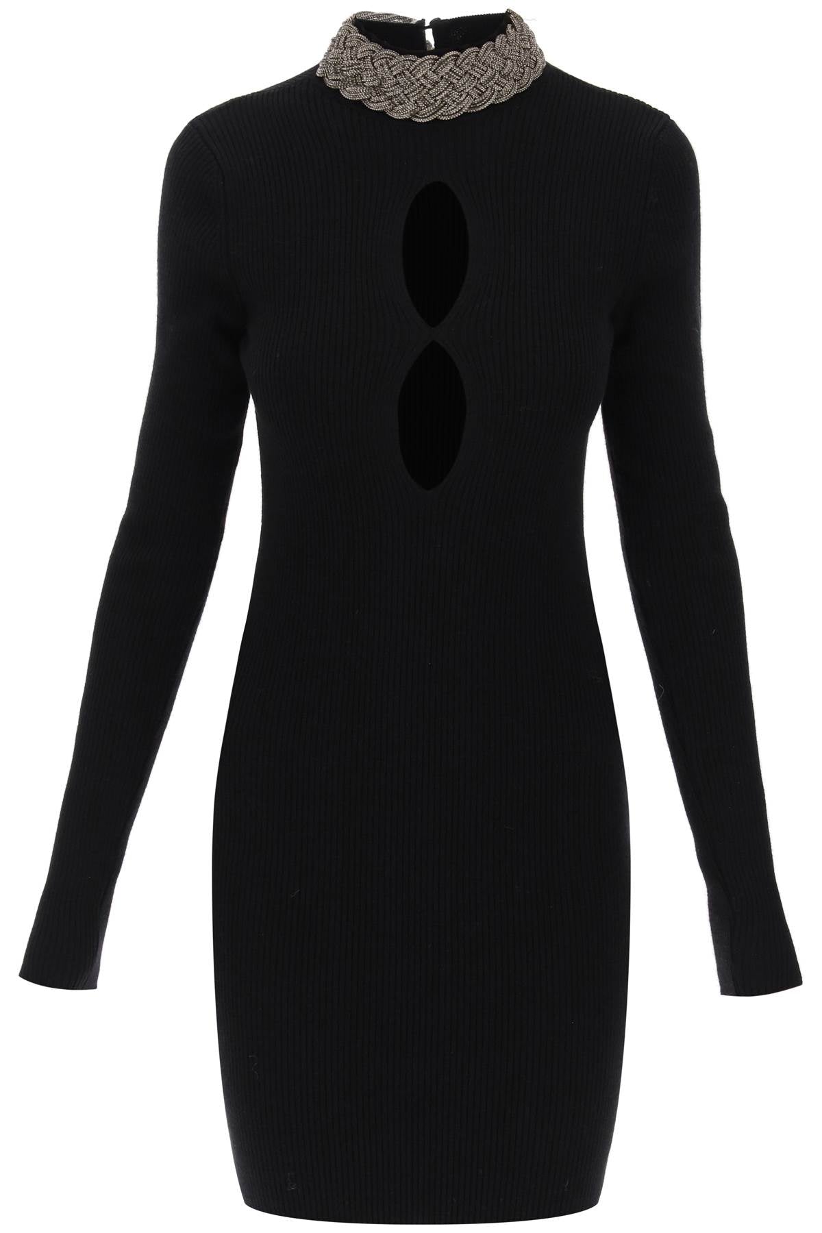 Giuseppe Di Morabito Giuseppe di morabito knitted mini dress with jewel collar