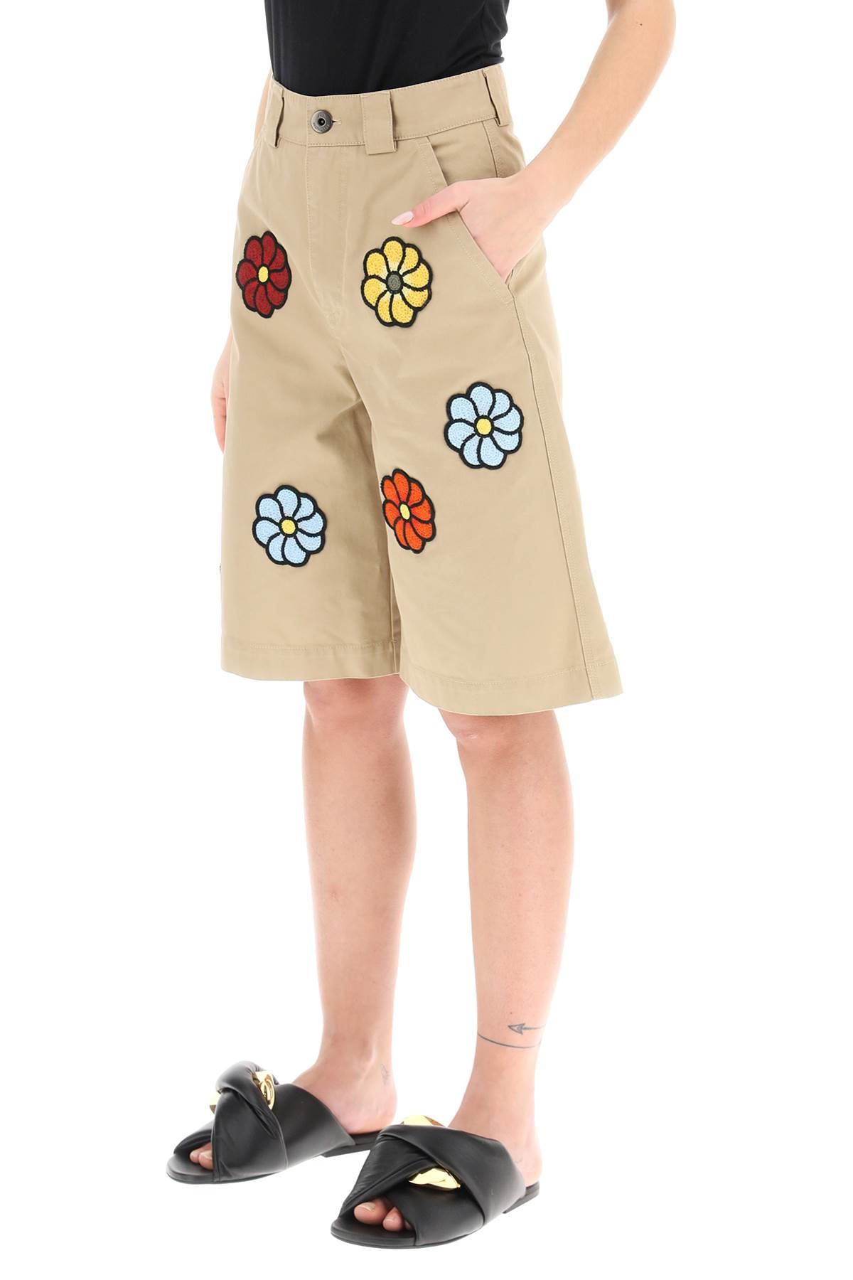 1 Moncler J.W. Anderson Moncler x jwanderson cotton shorts with macrame flowers