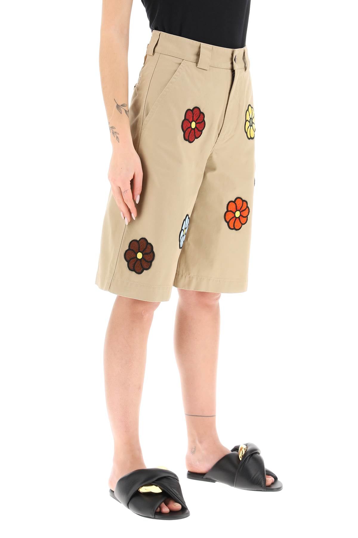 1 Moncler J.W. Anderson Moncler x jwanderson cotton shorts with macrame flowers