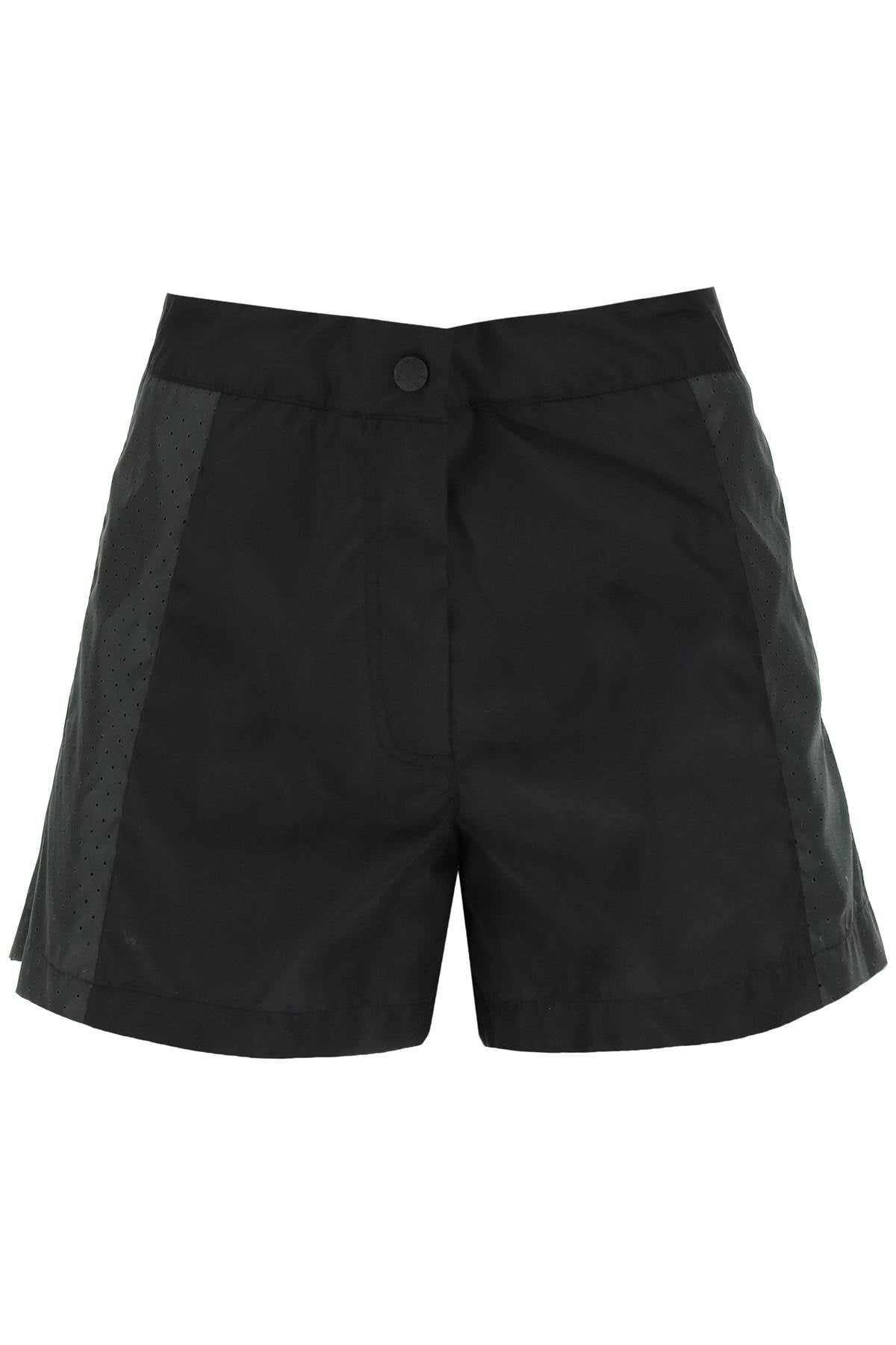 Moncler BORN TO PROTECT Moncler born to protect nylon shorts with perforated detailing