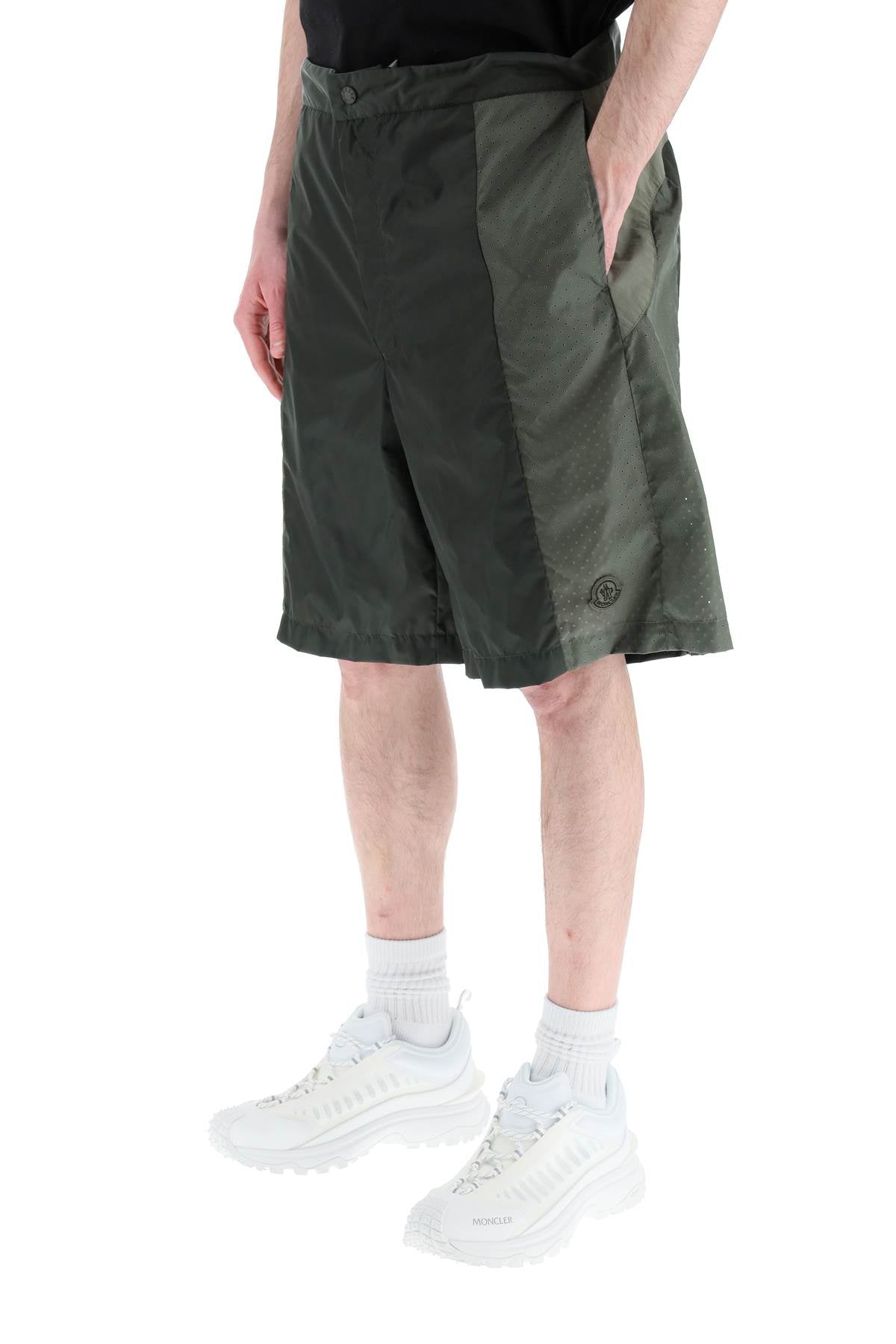 Moncler BORN TO PROTECT Moncler born to protect perforated nylon shorts